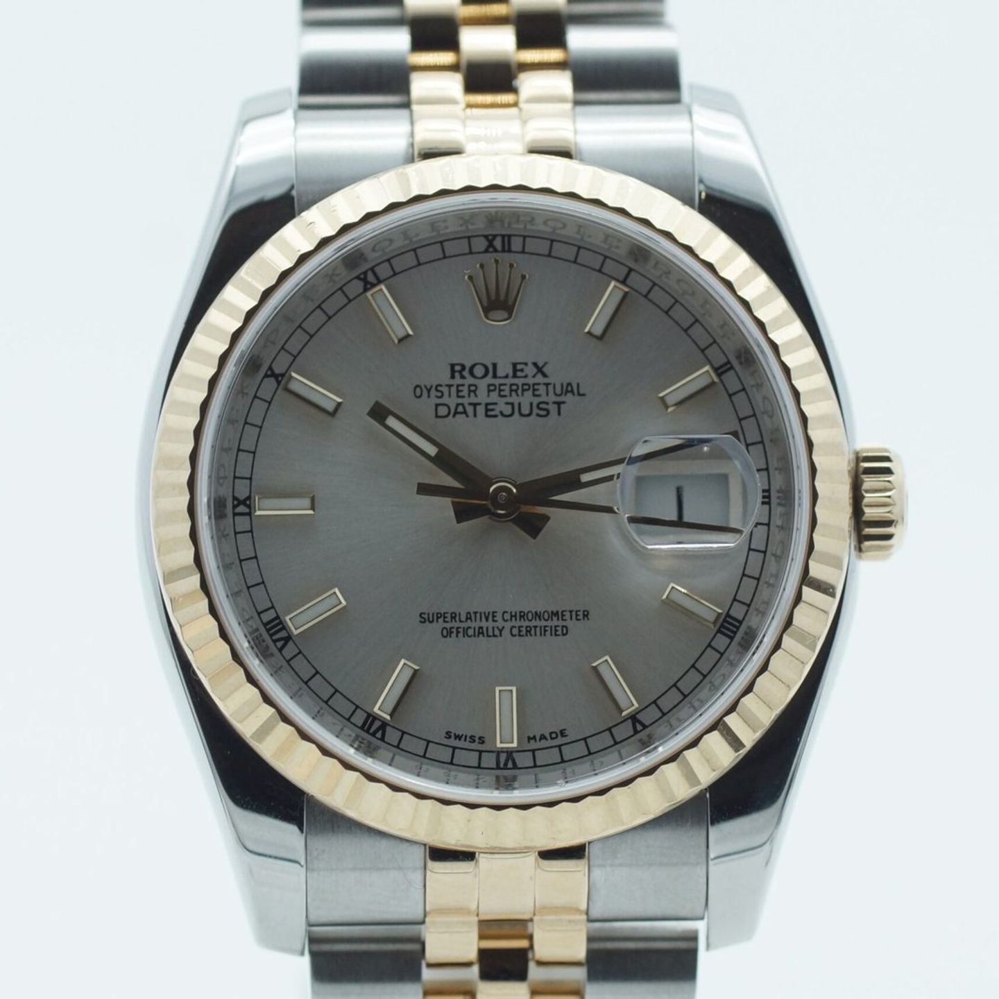 Rolex Datejust 36 116233 (2012) - Silver dial 36 mm Gold/Steel case (2/8)