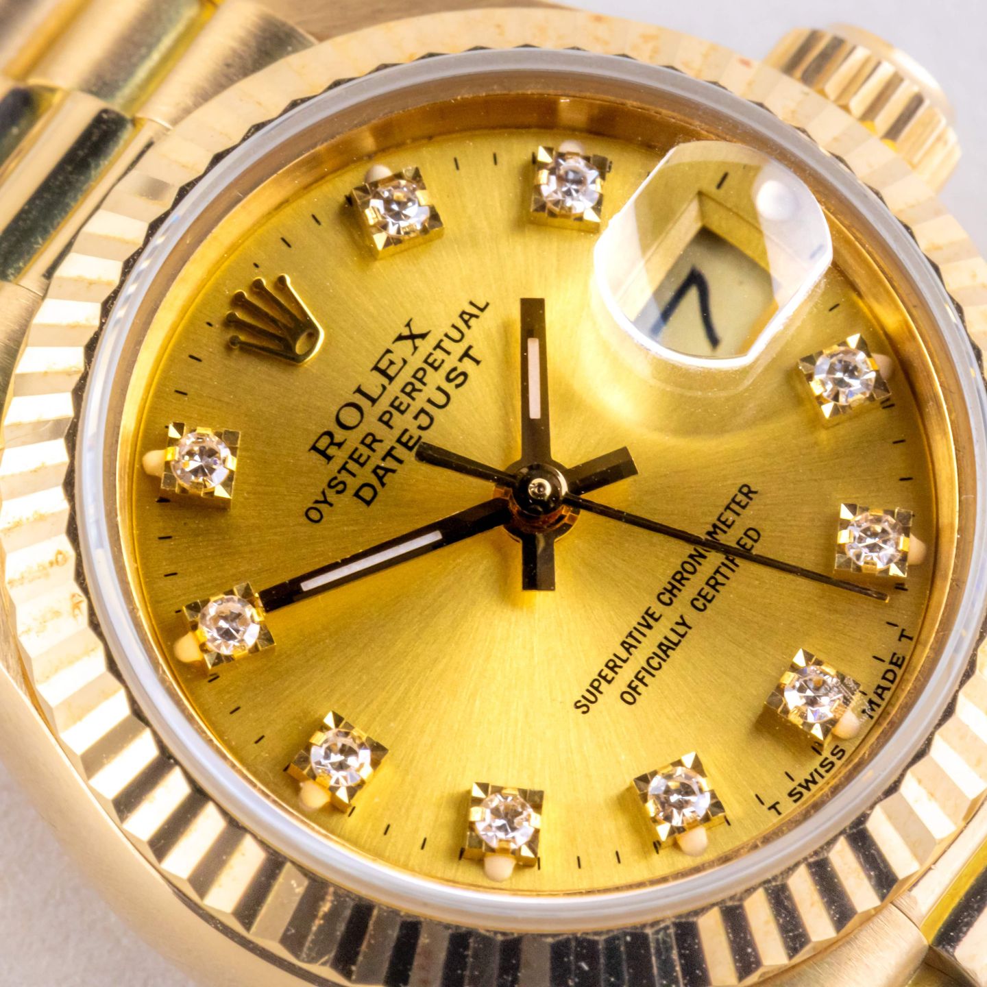 Rolex Lady-Datejust 69178 (1991) - Champagne dial 26 mm Yellow Gold case (2/8)