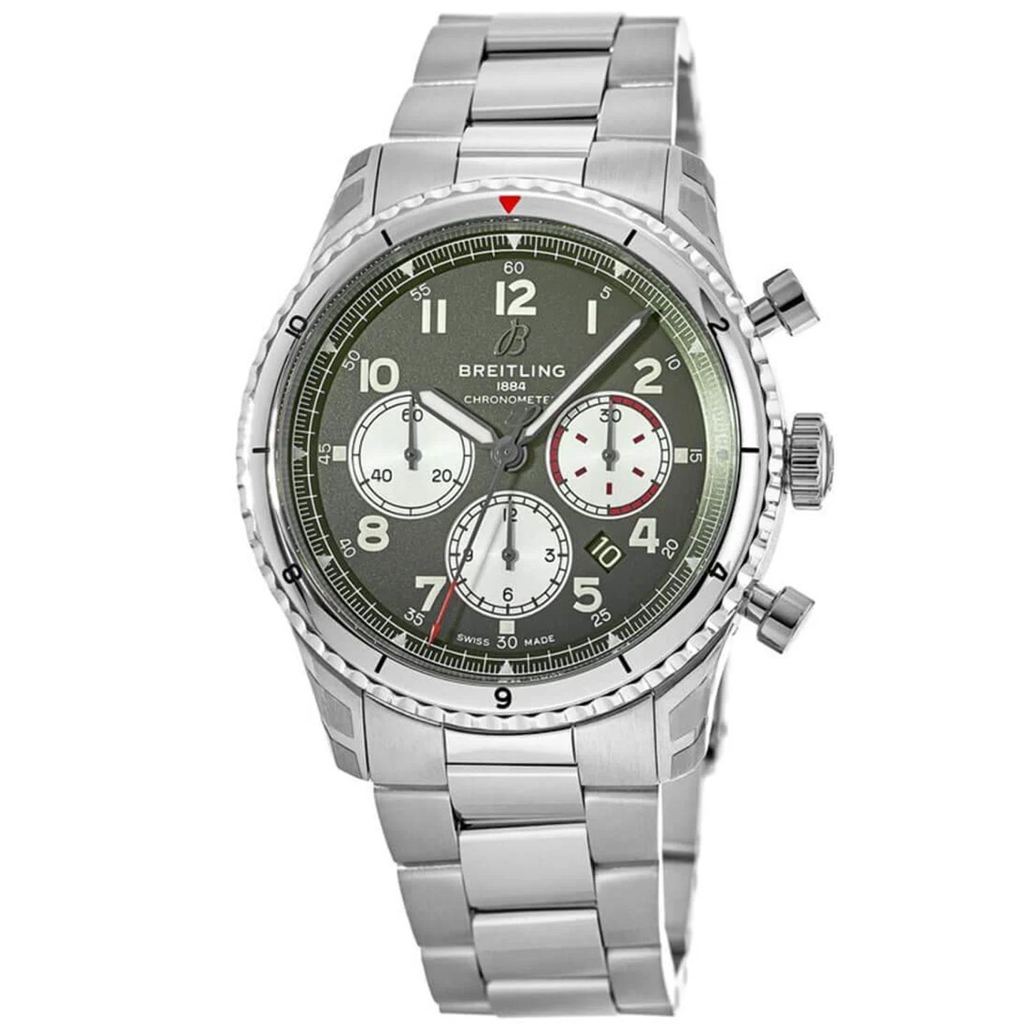 Breitling Aviator 8 AB01192A1L1A1 (2024) - Green dial 43 mm Steel case (1/2)