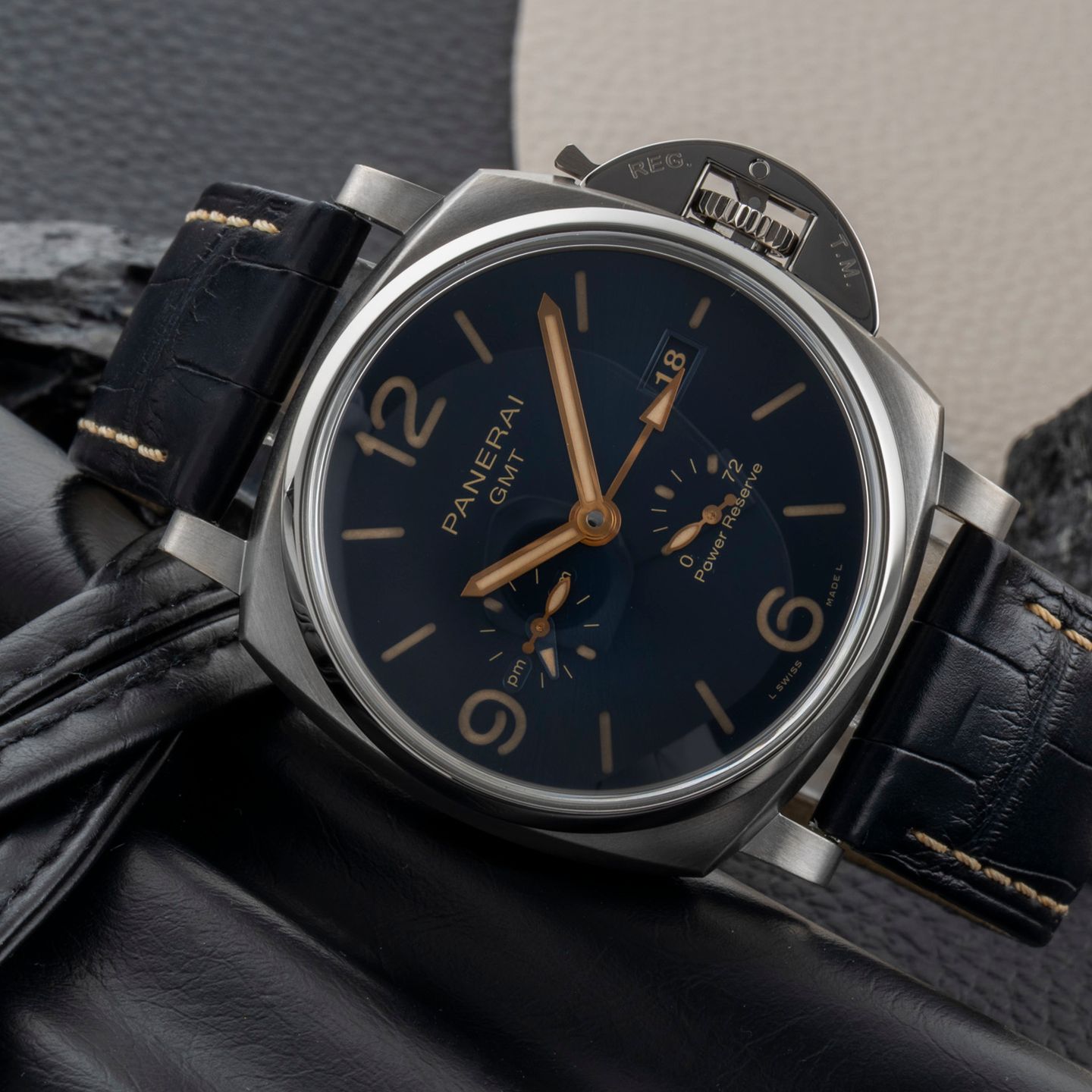 Panerai Luminor Due PAM00964 (2020) - Blauw wijzerplaat 45mm Titanium (2/8)