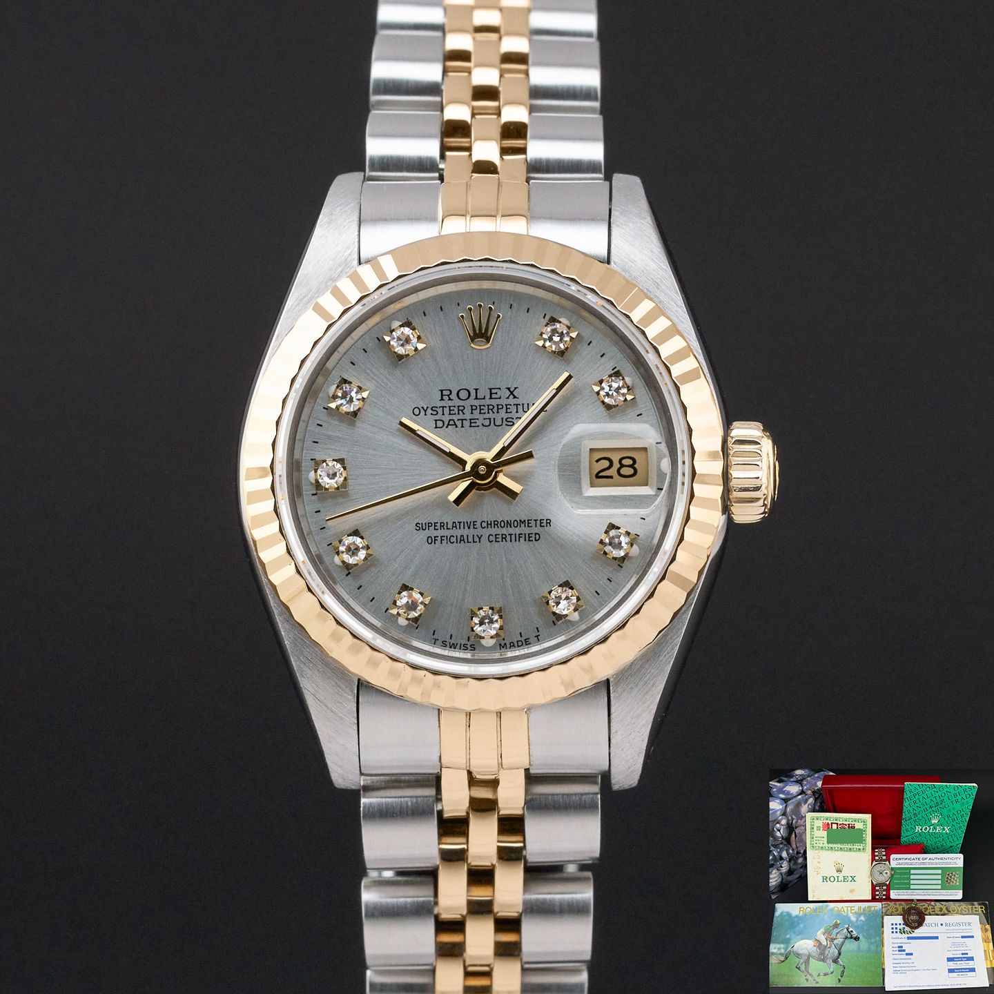 Rolex Lady-Datejust 69173 (1993) - Silver dial 26 mm Gold/Steel case (1/8)