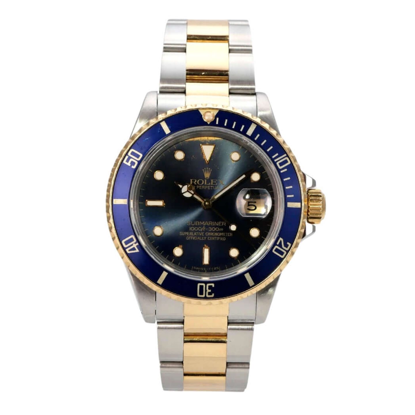 Rolex Submariner Date 16803 (1986) - Blue dial 40 mm Gold/Steel case (2/8)
