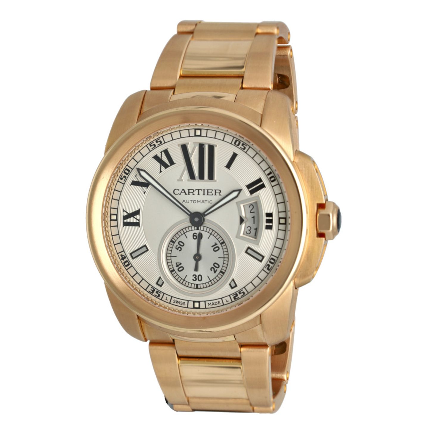 Cartier Calibre de Cartier W7100018 (2011) - Silver dial 42 mm Rose Gold case (2/14)