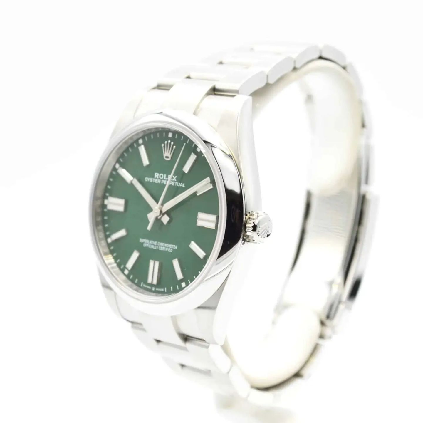 Rolex Oyster Perpetual 41 124300 (2024) - Green dial 41 mm Steel case (2/7)