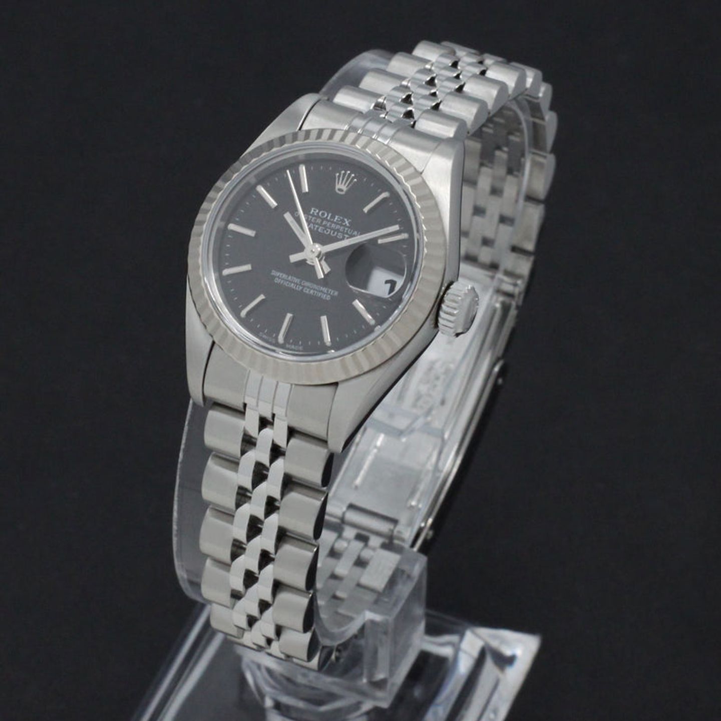 Rolex Lady-Datejust 79174 (1999) - Black dial 26 mm Steel case (5/8)