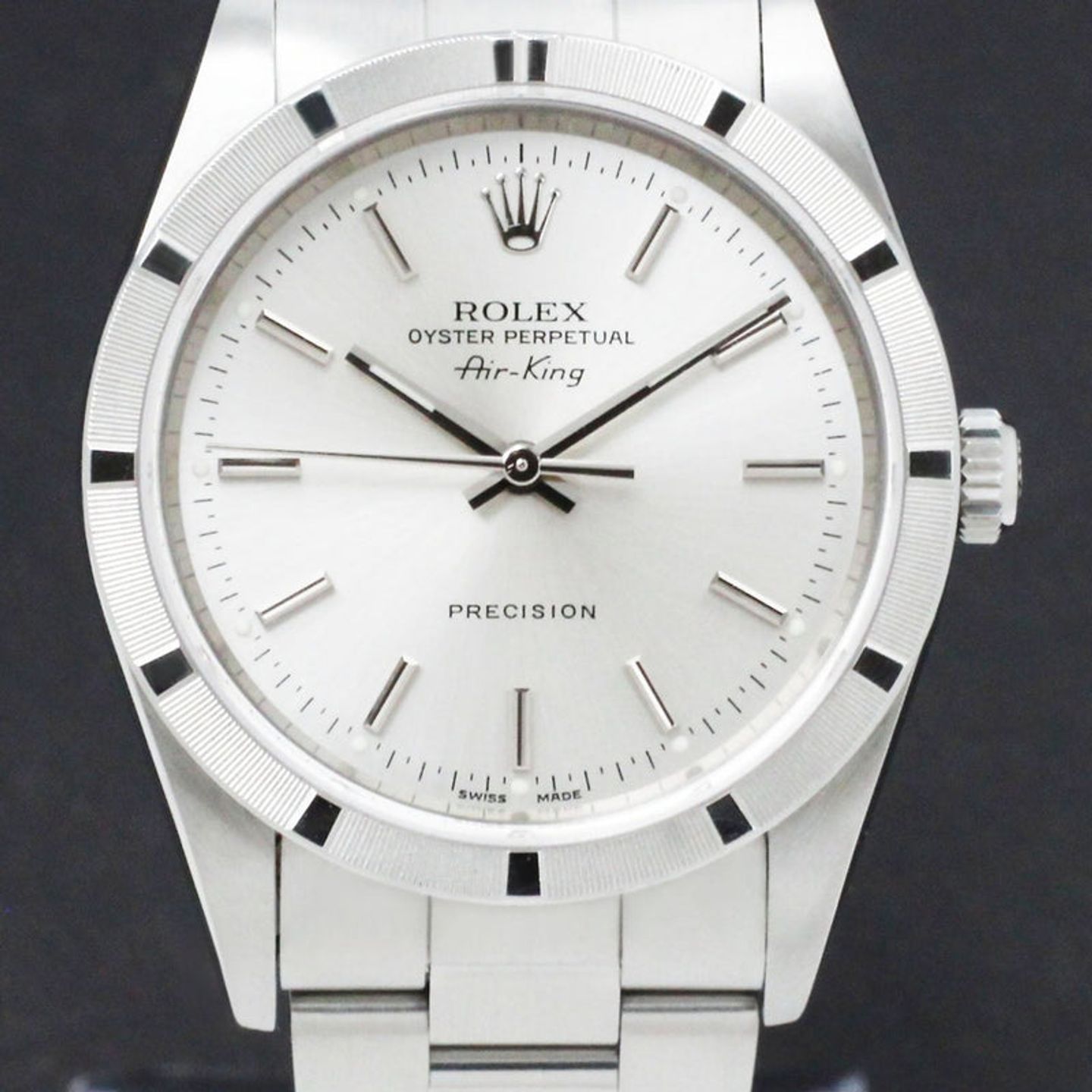 Rolex Air-King 14010 (2005) - Zilver wijzerplaat 34mm Staal (1/7)