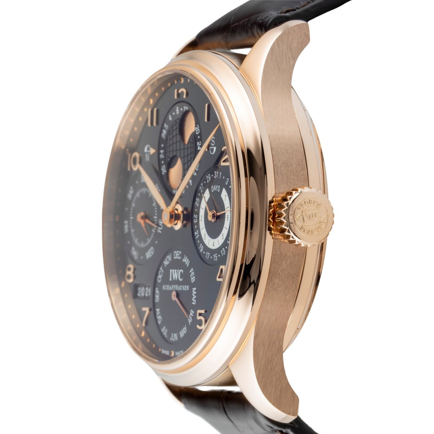 IWC Portuguese Perpetual Calendar IW502122 (2010) - Black dial 44 mm Red Gold case (6/8)