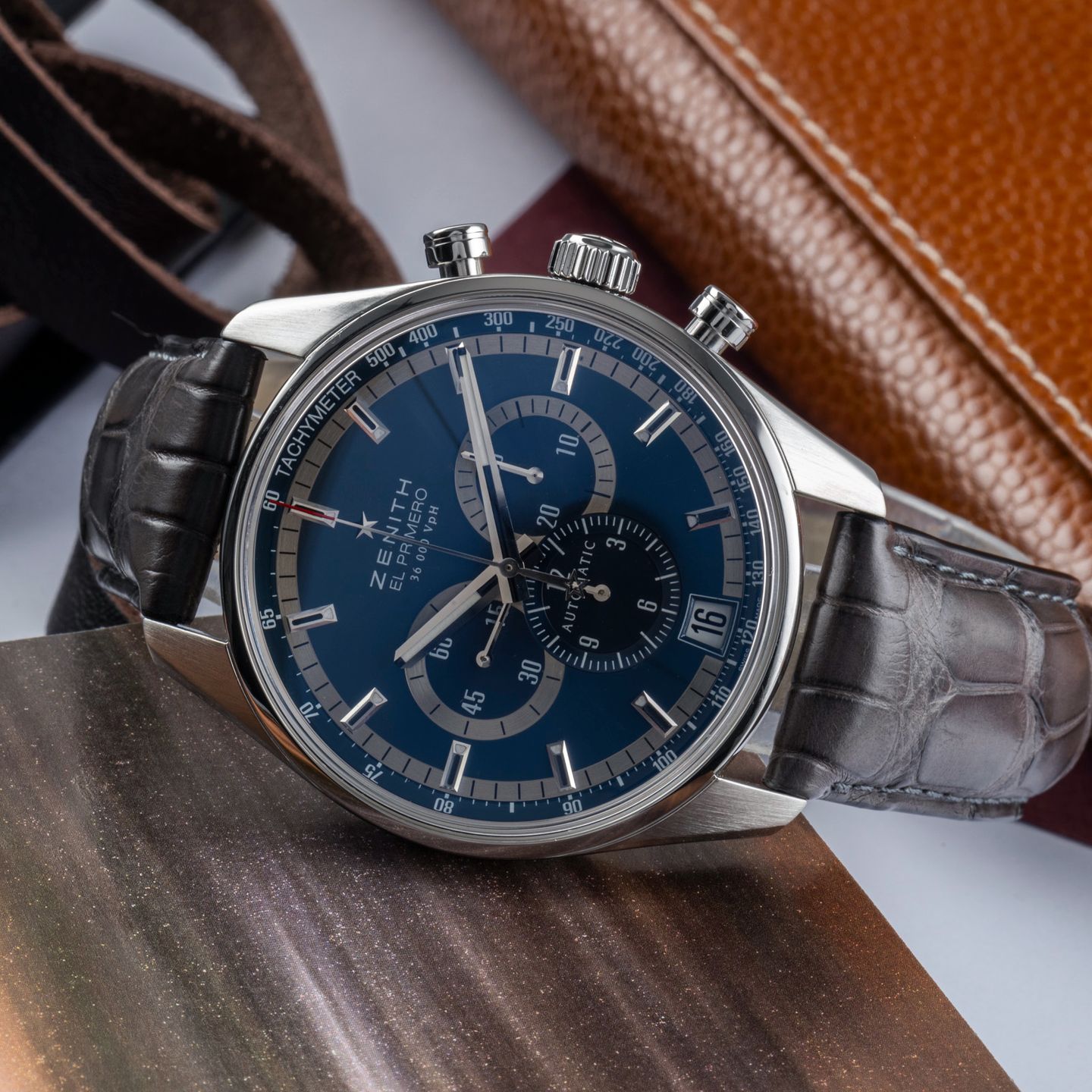 Zenith El Primero 36'000 VpH 03.2041.400/51.C496 (2012) - Blauw wijzerplaat 42mm Staal (2/8)