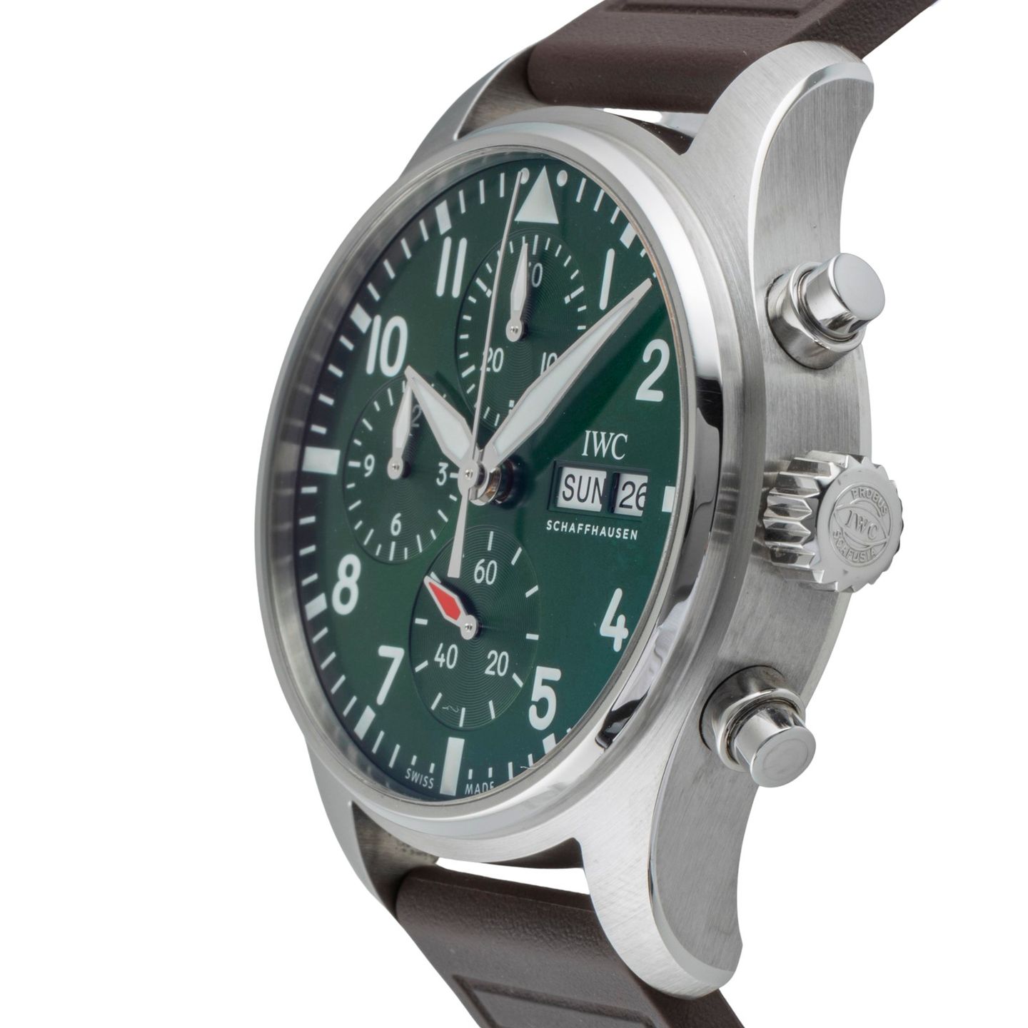 IWC Pilot Chronograph IW388103 (Unknown (random serial)) - Green dial 41 mm Steel case (6/8)
