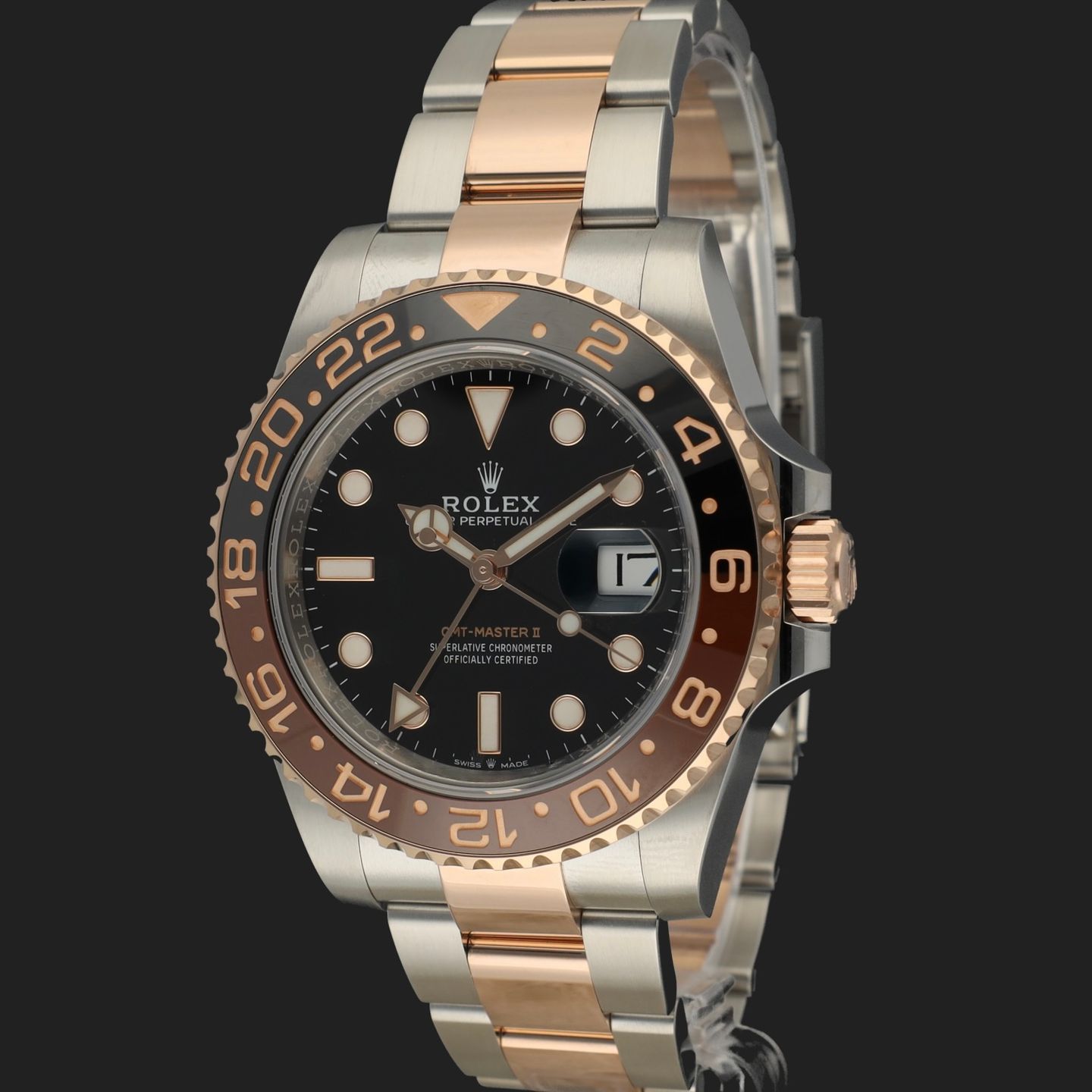 Rolex GMT-Master II 126711CHNR (2019) - Zwart wijzerplaat 40mm Goud/Staal (1/8)