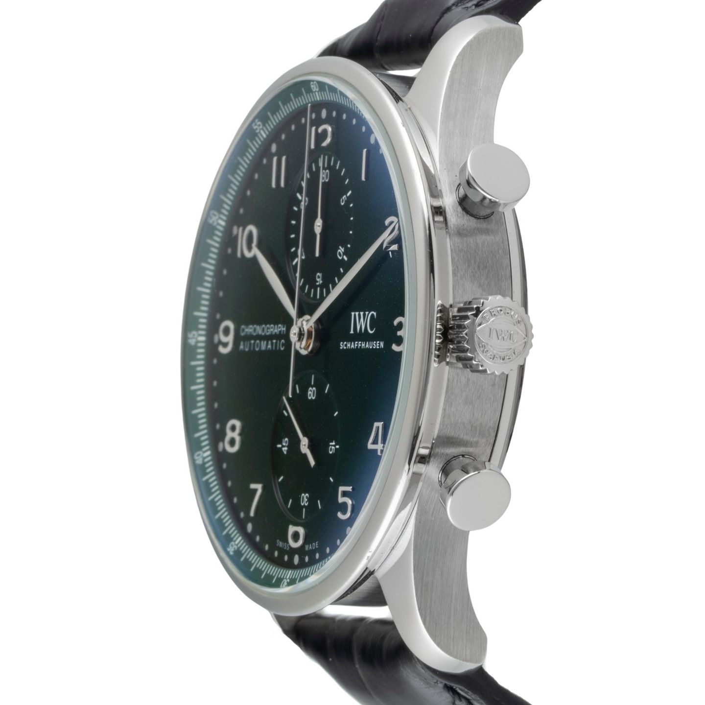 IWC Portuguese Chronograph IW371615 (Unknown (random serial)) - Green dial 41 mm Steel case (6/8)