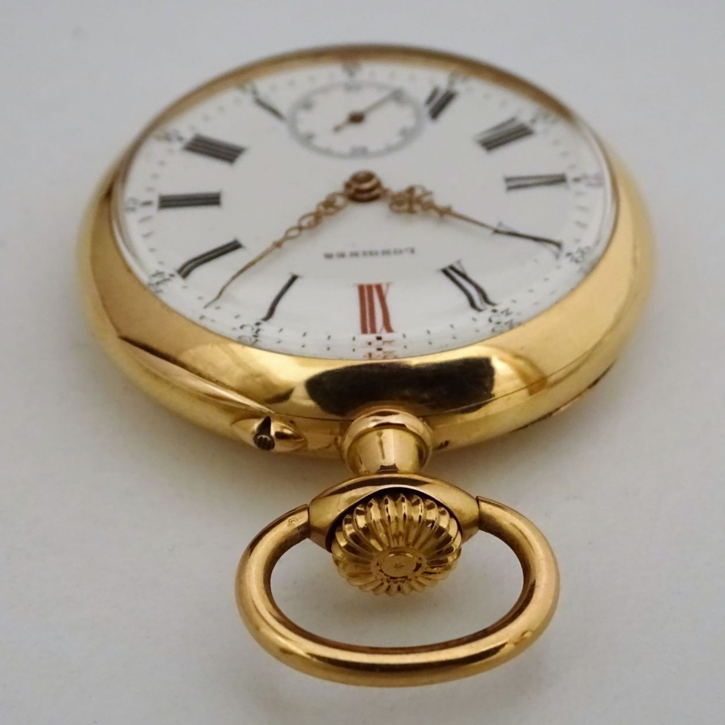 Longines Pocket watch Unknown (Before 1900) - White dial 46 mm Yellow Gold case (4/8)