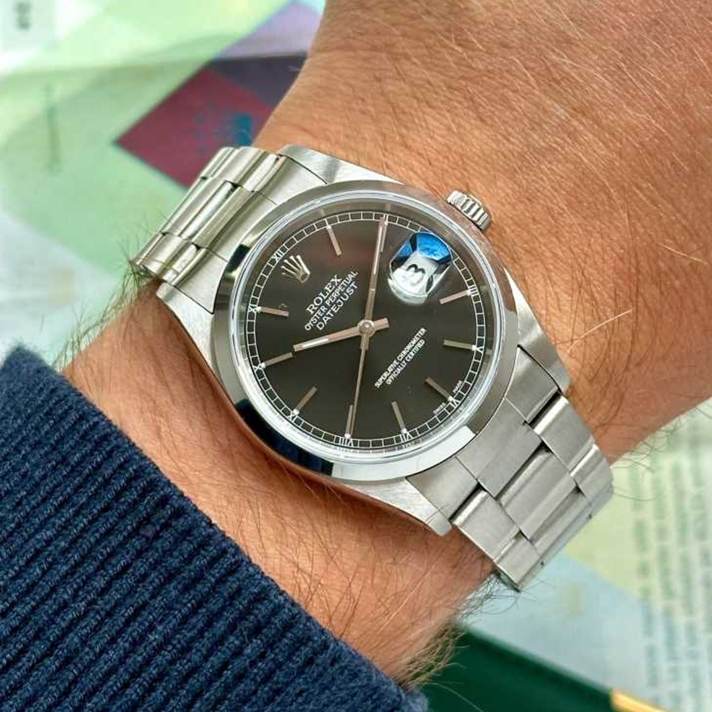 Rolex Datejust 36 16200 (2004) - Zwart wijzerplaat 36mm Staal (4/8)