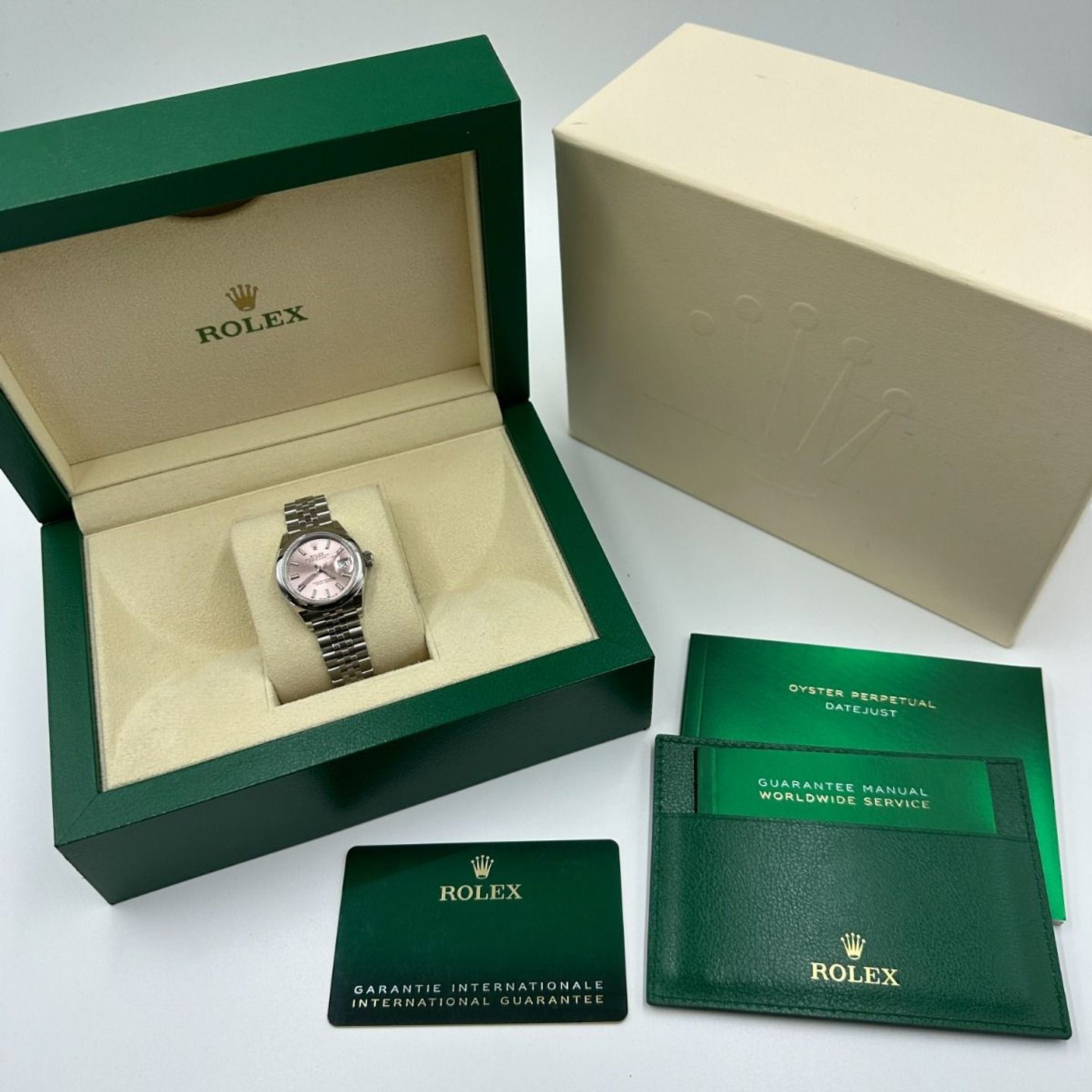 Rolex Lady-Datejust 279160 (2024) - Roze wijzerplaat 28mm Staal (2/8)