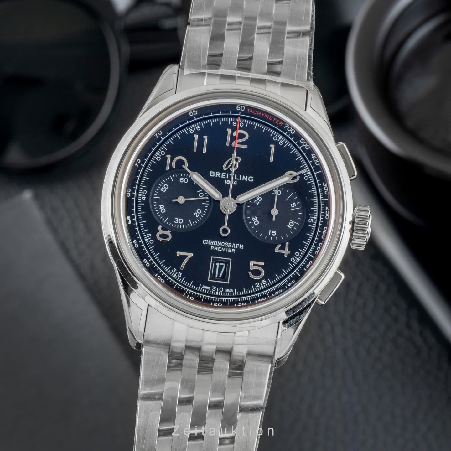 Breitling Premier AB0145221B1A1 (Onbekend (willekeurig serienummer)) - Zwart wijzerplaat 42mm Staal (1/8)