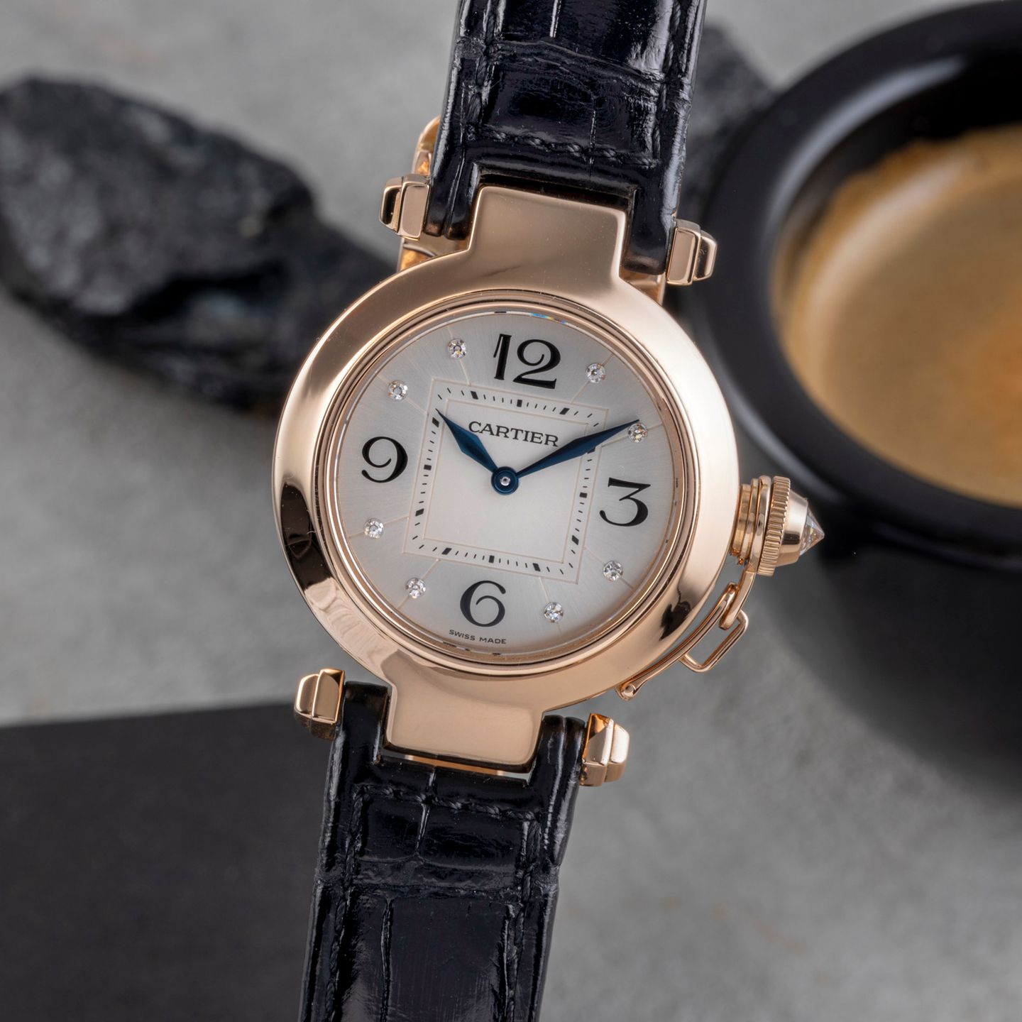 Cartier Pasha WJ11913G (Unknown (random serial)) - Silver dial 32 mm Rose Gold case (3/8)