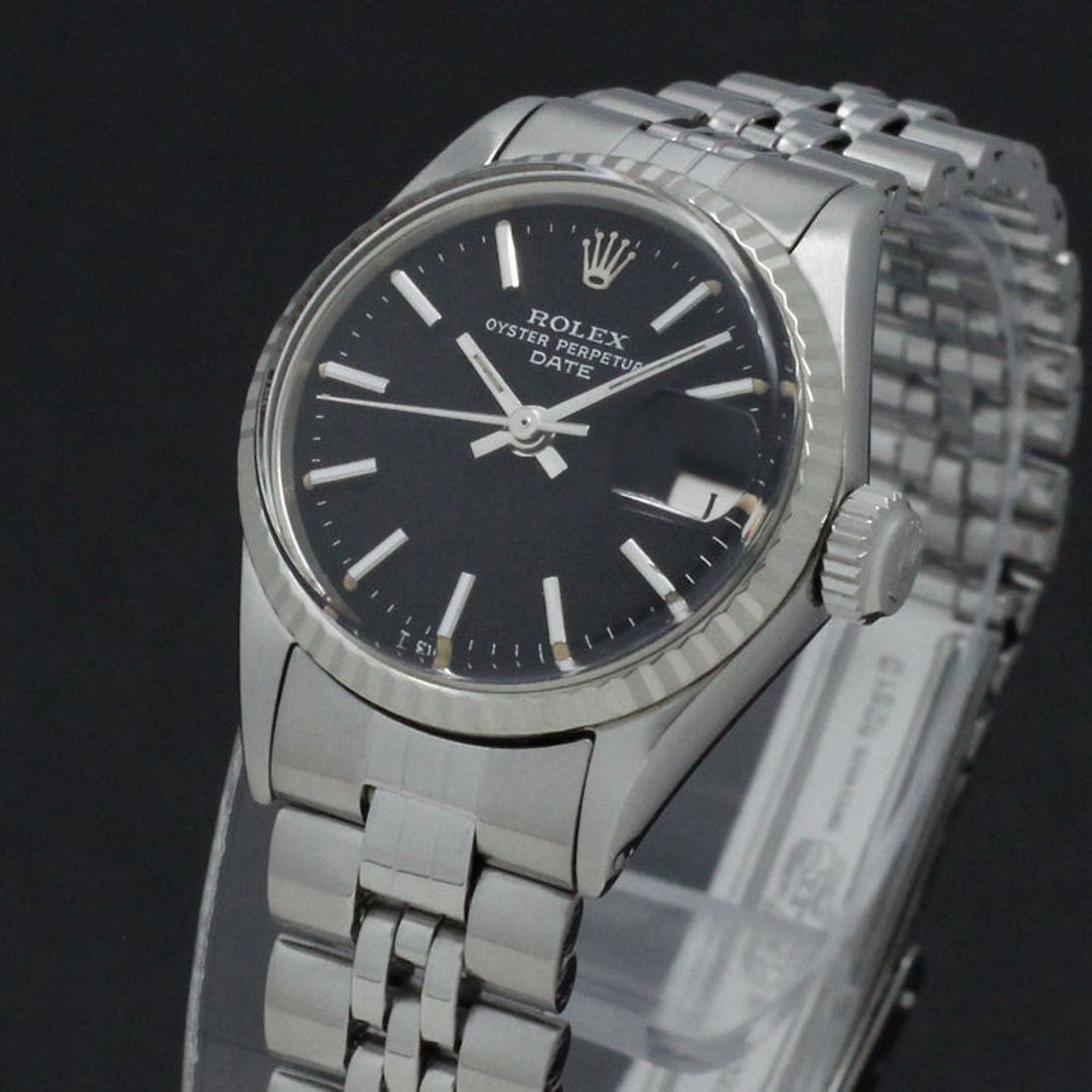 Rolex Oyster Perpetual Lady Date 6517 (1970) - Zwart wijzerplaat 26mm Staal (6/7)