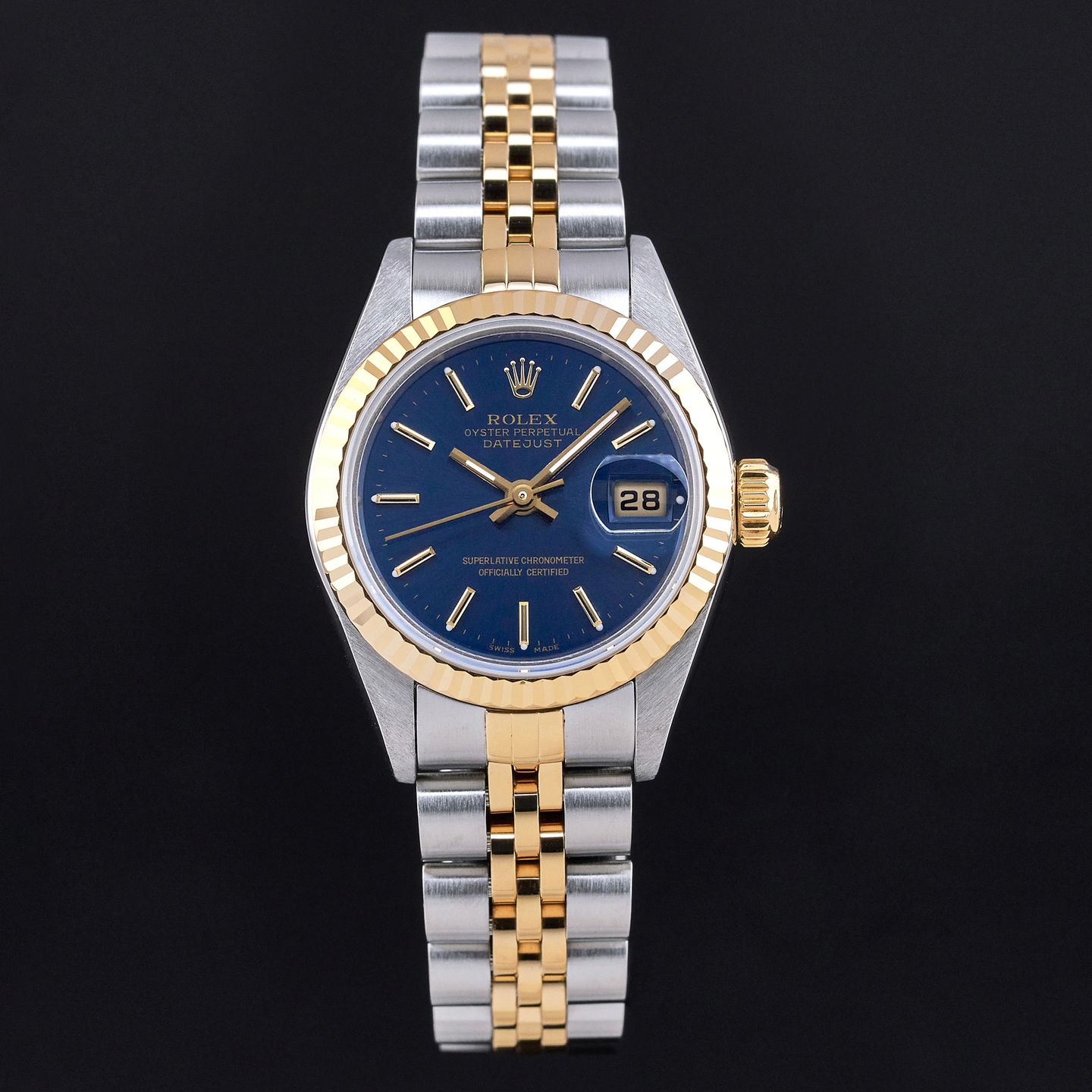 Rolex Lady-Datejust 79173 (2000) - Blauw wijzerplaat 26mm Goud/Staal (3/8)