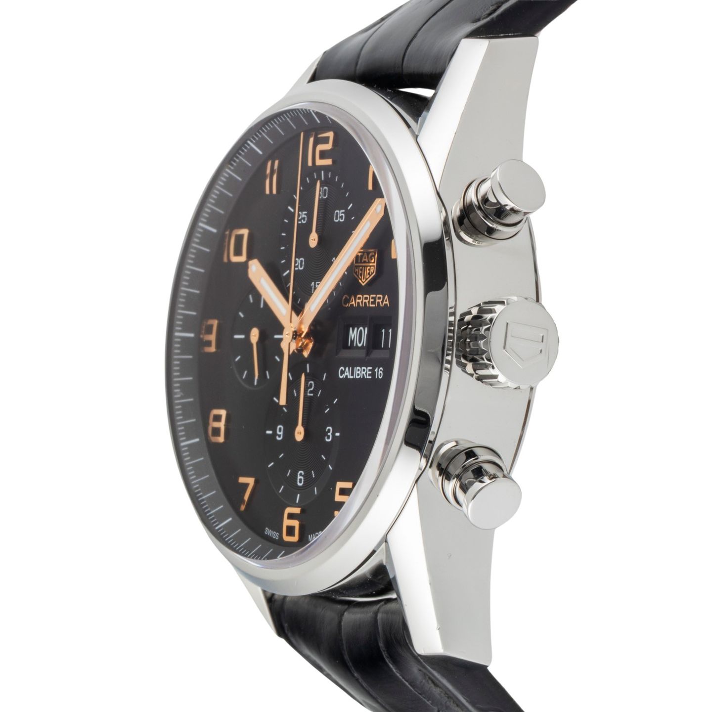 TAG Heuer Carrera Calibre 16 CV2A1AB.FC6379 (Unknown (random serial)) - Black dial 43 mm Steel case (6/8)