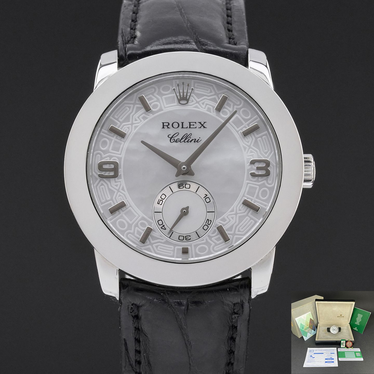 Rolex Cellini 5240 (2001) - White dial 35 mm Platinum case (1/8)