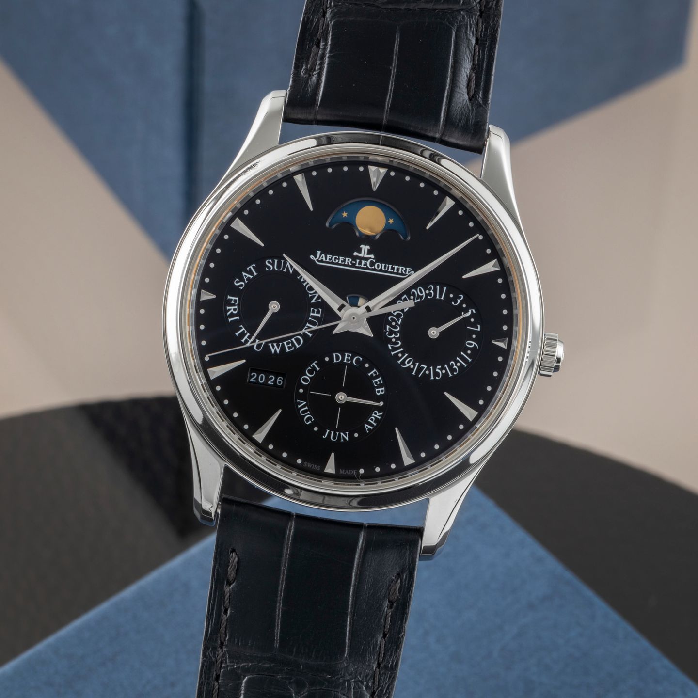 Jaeger-LeCoultre Master Ultra Thin Perpetual Q1308470 (Onbekend (willekeurig serienummer)) - Zwart wijzerplaat 39mm Staal (3/8)