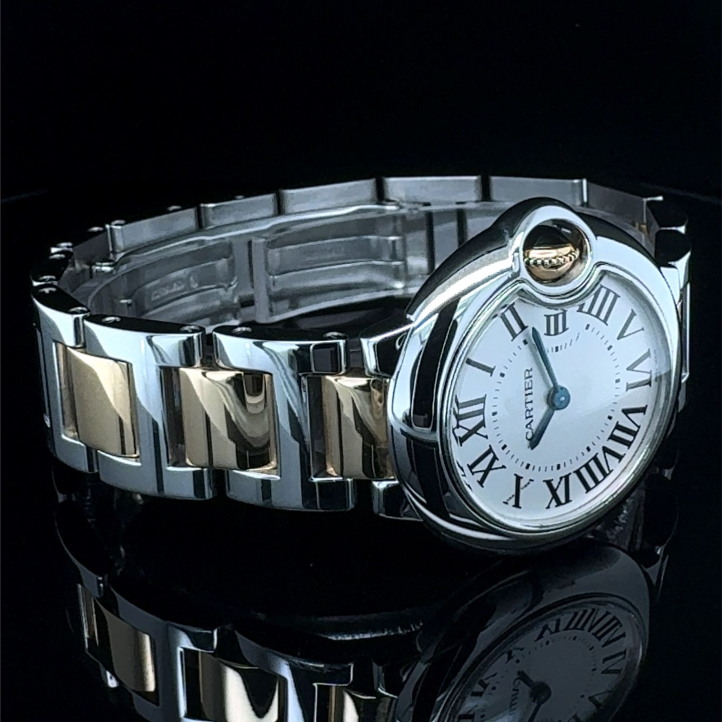 Cartier Ballon Bleu 28mm 3009 (2012) - White dial 28 mm Gold/Steel case (3/8)