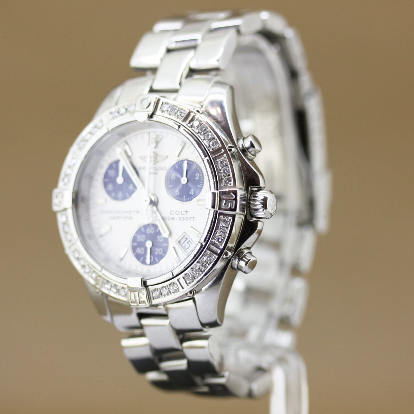 Breitling Colt Chronograph A73350 (2003) - Silver dial 38 mm Steel case (5/8)