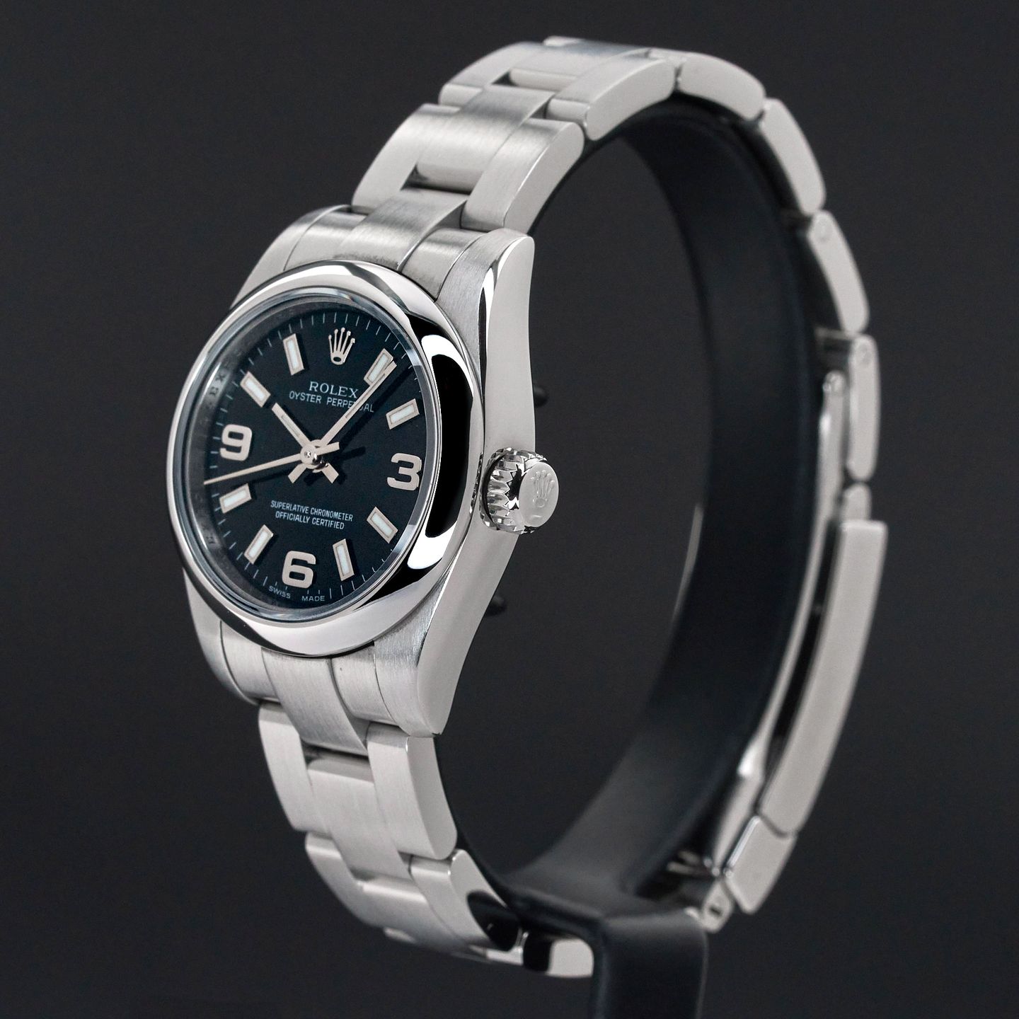 Rolex Oyster Perpetual 26 176200 (2006) - Black dial 26 mm Steel case (4/8)