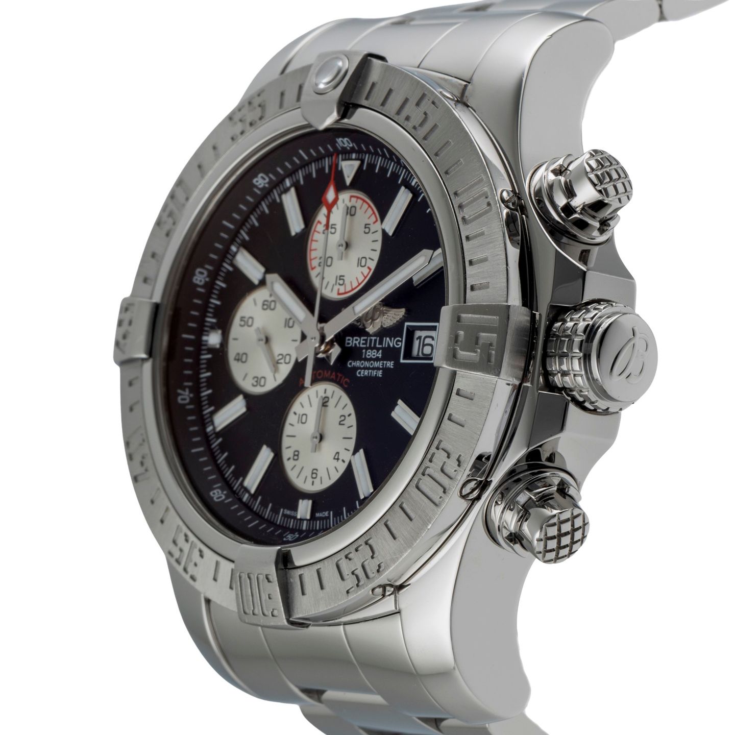 Breitling Super Avenger II A13371 (2017) - Black dial 48 mm Steel case (7/8)