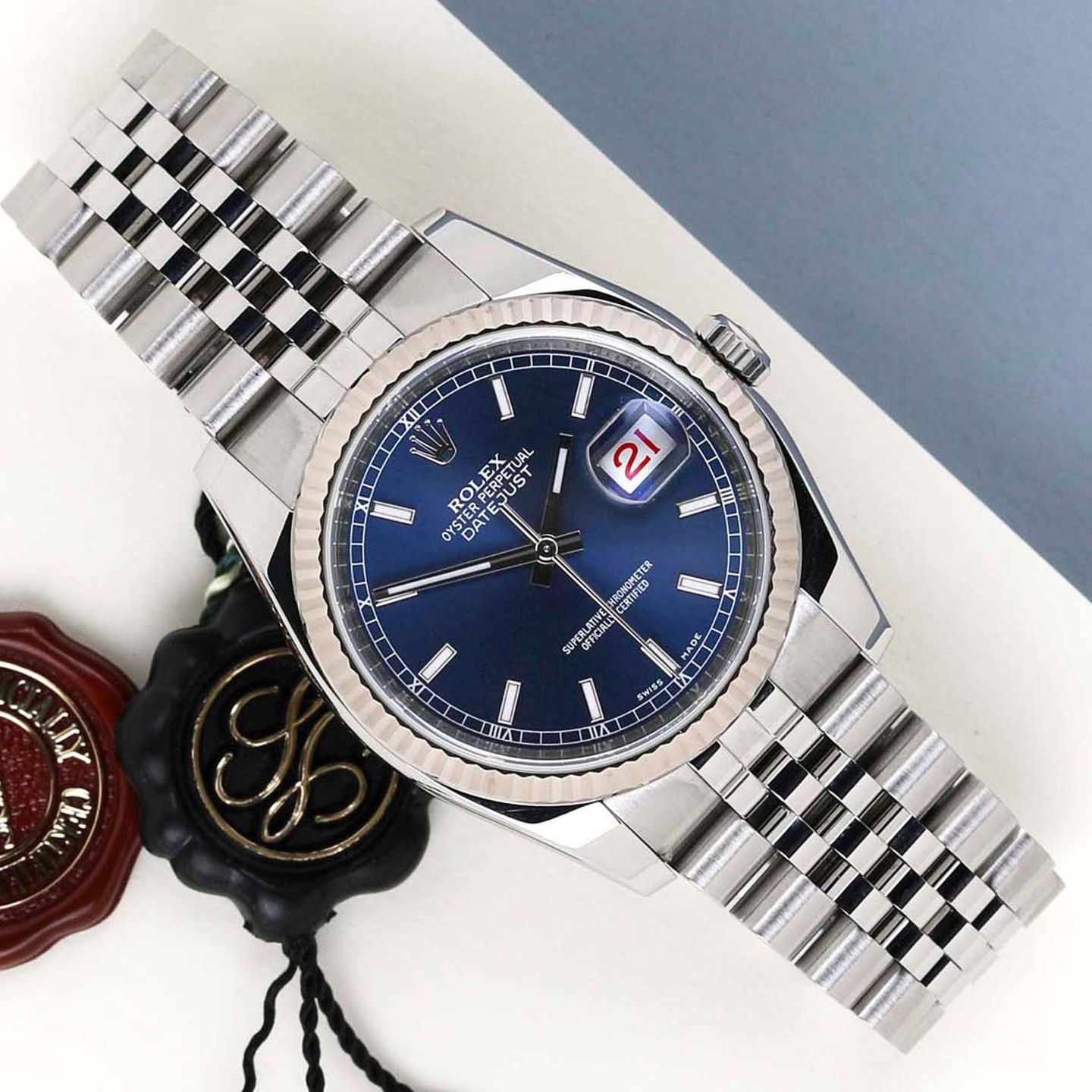 Rolex Datejust 36 116234 (2013) - Blauw wijzerplaat 36mm Staal (1/7)