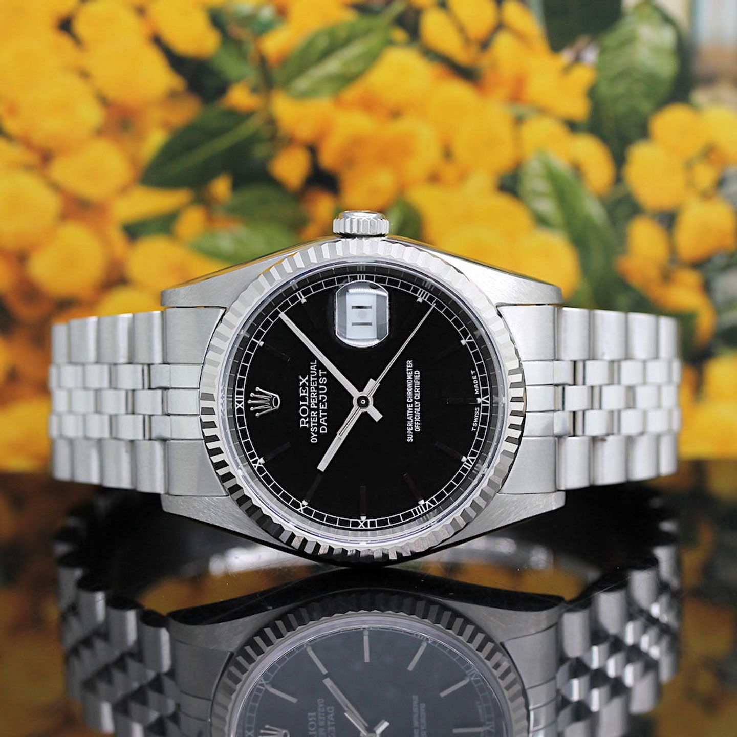 Rolex Datejust 36 16234 (1998) - Black dial 36 mm Steel case (1/8)