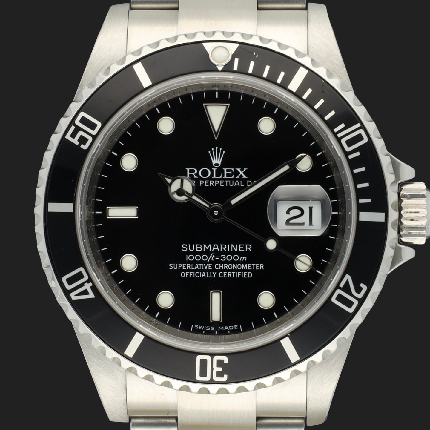 Rolex Submariner Date 16610 (2008) - Black dial 40 mm Steel case (3/7)