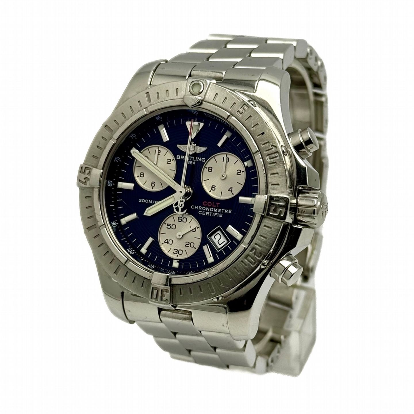 Breitling Colt Chronograph A73380 (2005) - Black dial 41 mm Steel case (1/8)