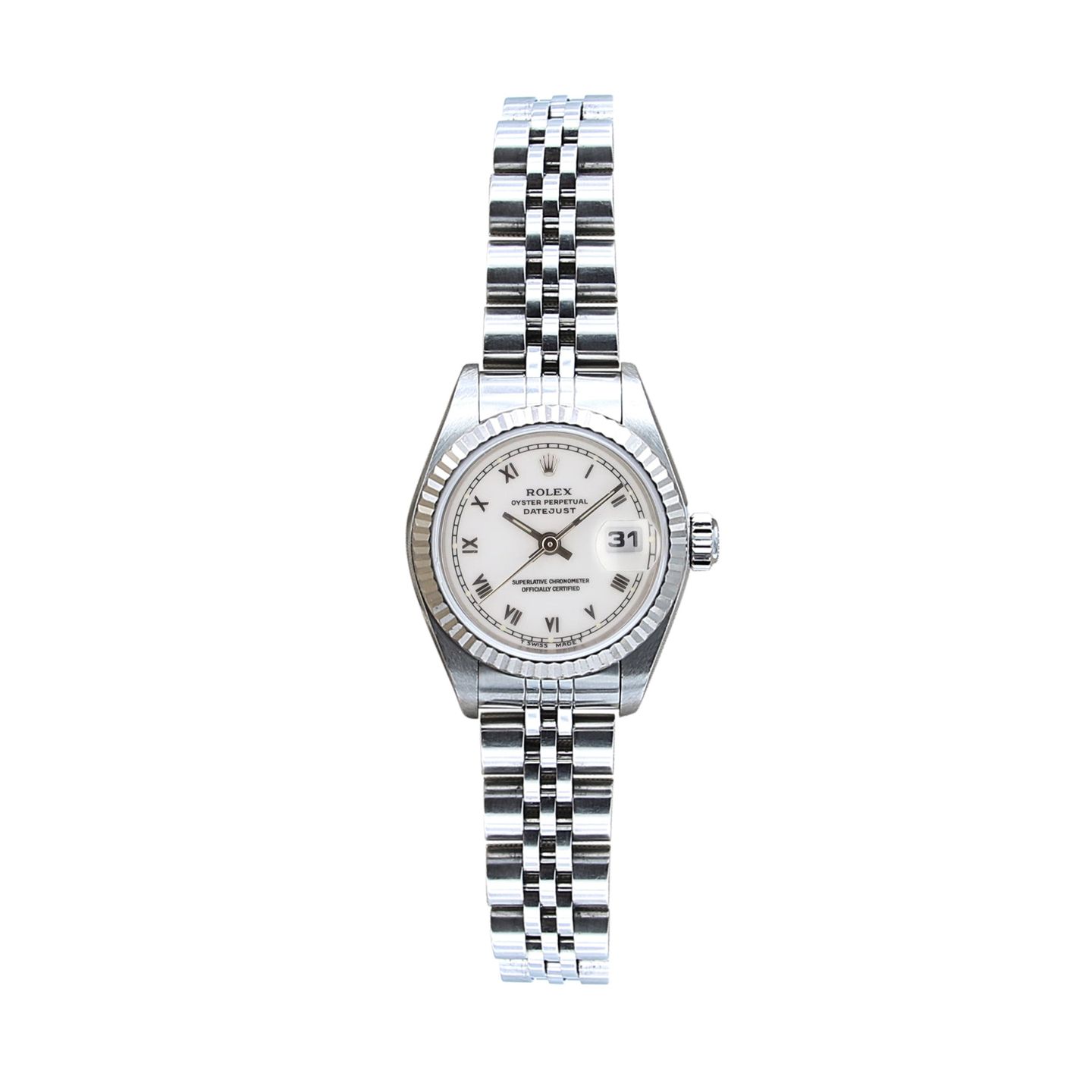Rolex Lady-Datejust 69174 (Unknown (random serial)) - White dial 26 mm Steel case (1/7)