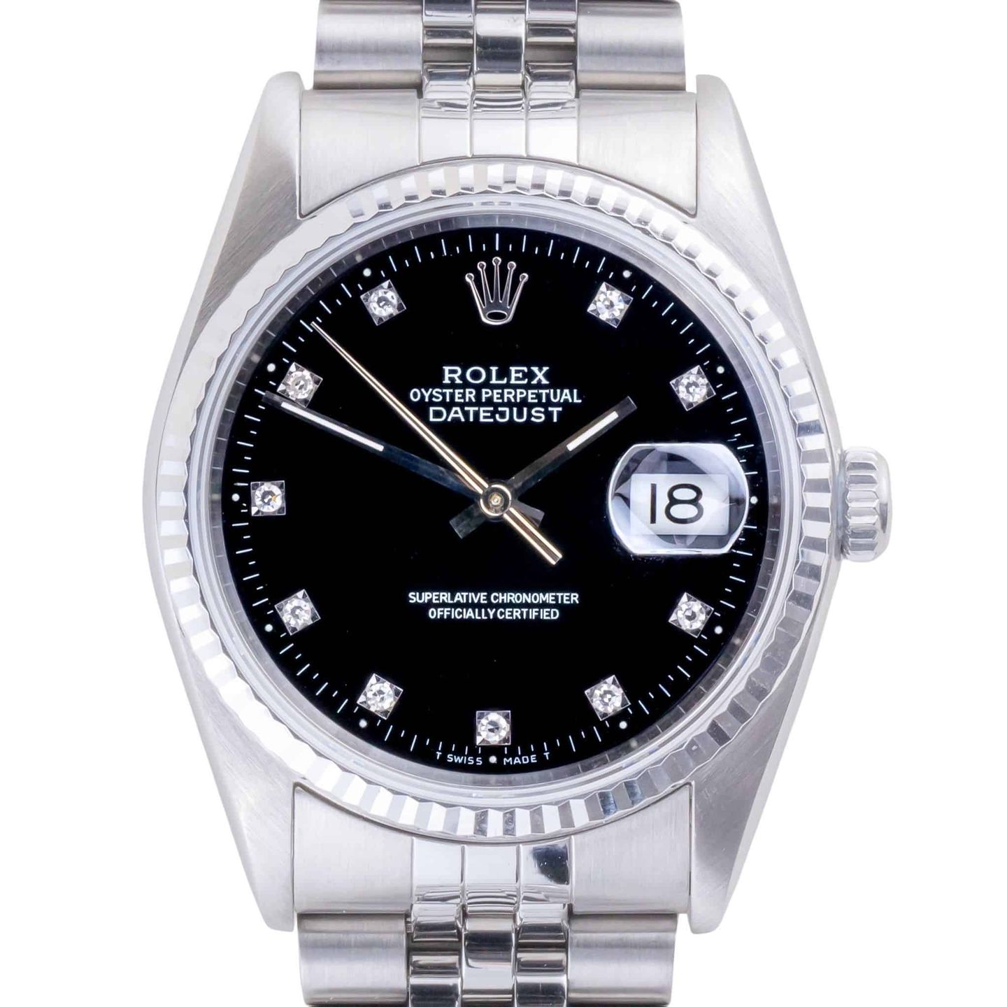 Rolex Datejust 36 16234 (1995) - Black dial 36 mm Steel case (3/8)