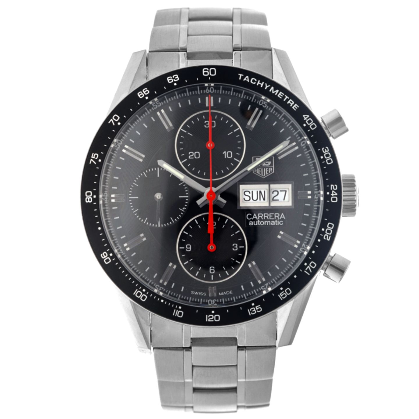 TAG Heuer Carrera Calibre 16 CV201AH.BA0725 (2018) - Zwart wijzerplaat 41mm Staal (1/6)