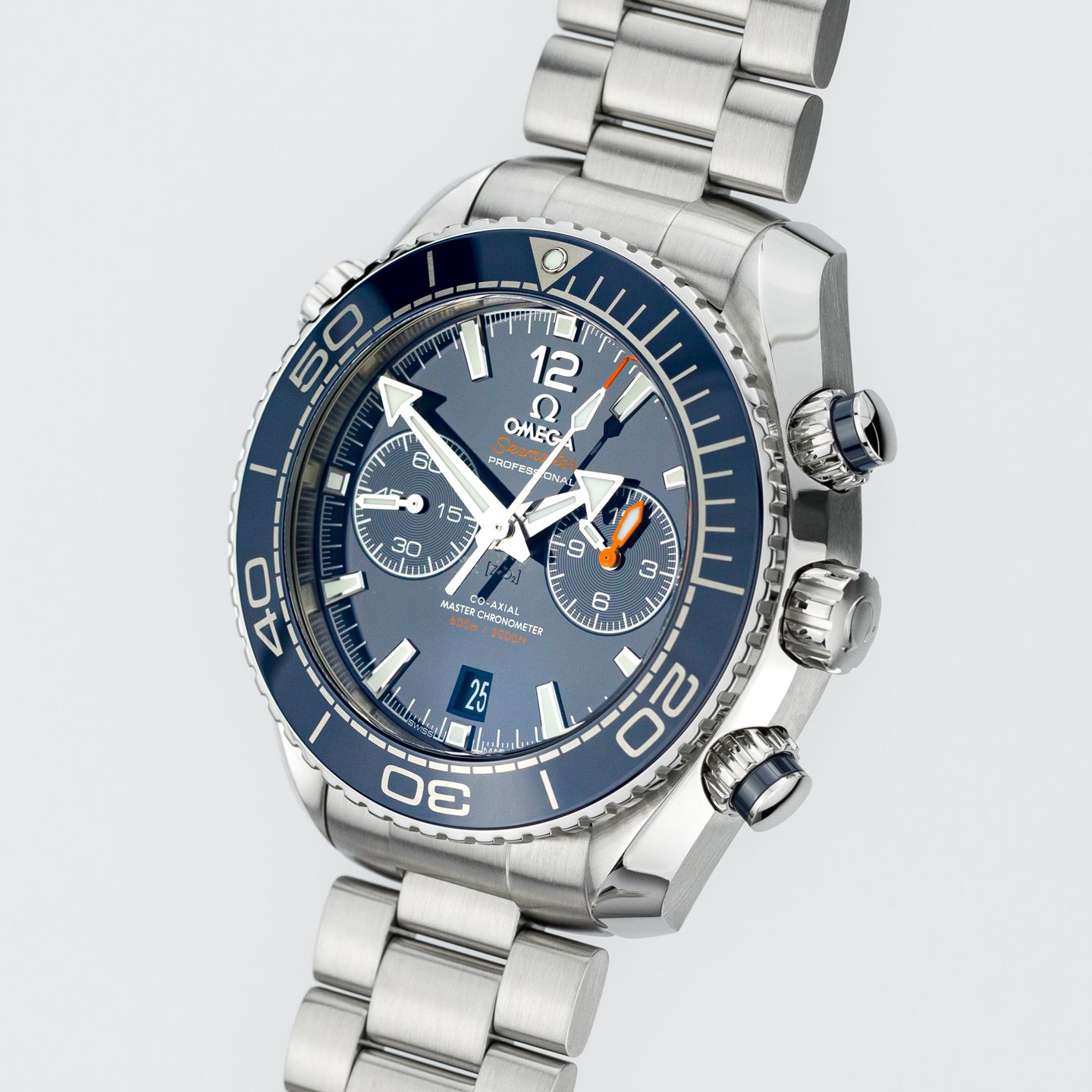 Omega Seamaster Planet Ocean Chronograph 215.30.46.51.03.001 (Onbekend (willekeurig serienummer)) - Blauw wijzerplaat 46mm Staal (3/8)