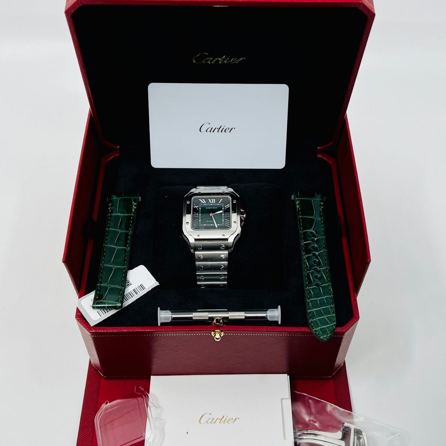 Cartier Santos WSSA0061 (2026) - Groen wijzerplaat 35mm Staal (4/8)