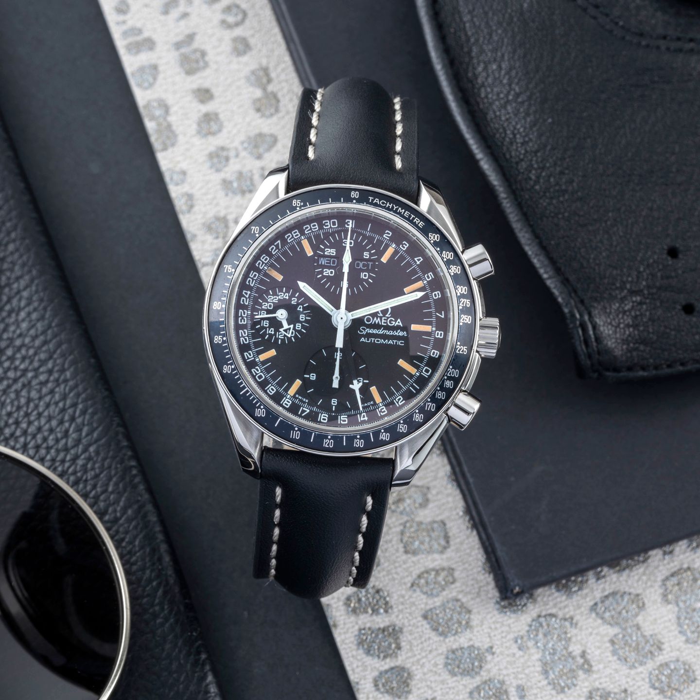 Omega Speedmaster Day Date 3520.50.00 (1995) - Zwart wijzerplaat 39mm Staal (1/8)