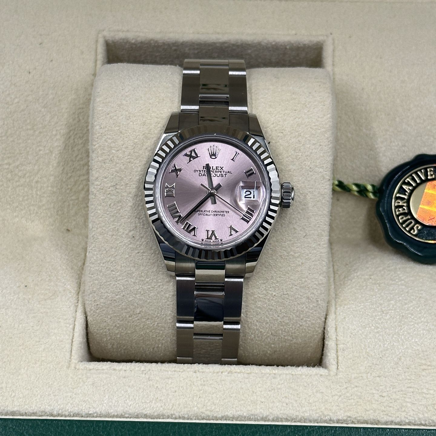 Rolex Lady-Datejust 279174 (2024) - Pink dial 28 mm Steel case (5/8)