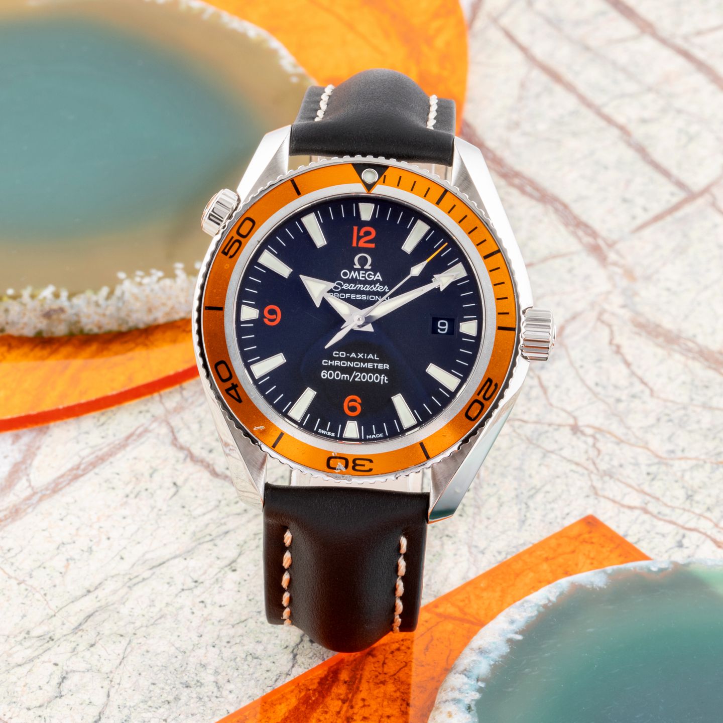 Omega Seamaster Planet Ocean 2209.50.00 (2007) - Zwart wijzerplaat 42mm Staal (1/8)