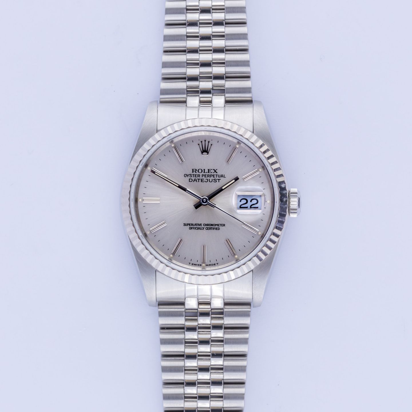 Rolex Datejust 36 16234 (1990) - Zilver wijzerplaat 36mm Staal (3/8)