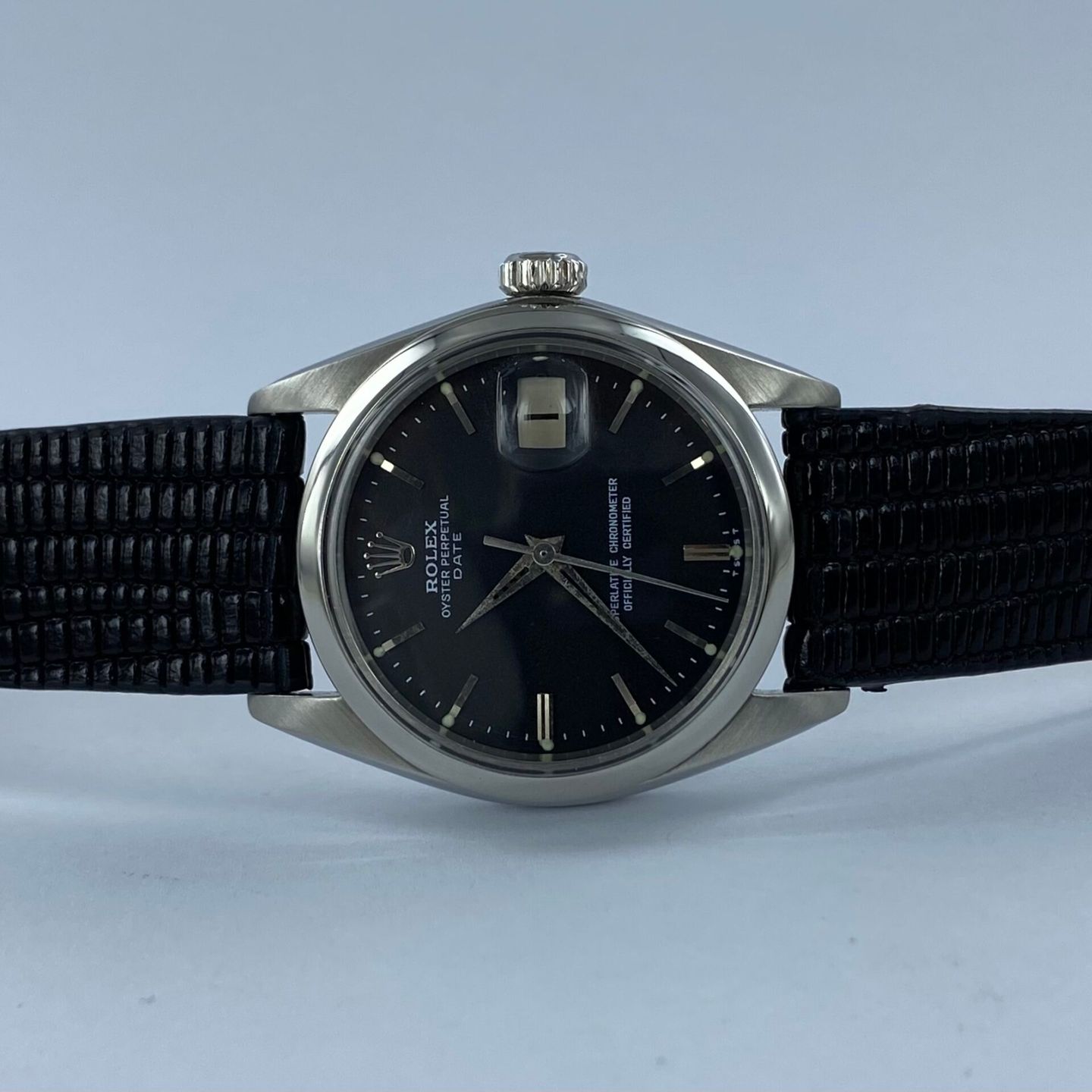 Rolex Oyster Perpetual Date 1500 (1963) - Zwart wijzerplaat 34mm Staal (1/6)