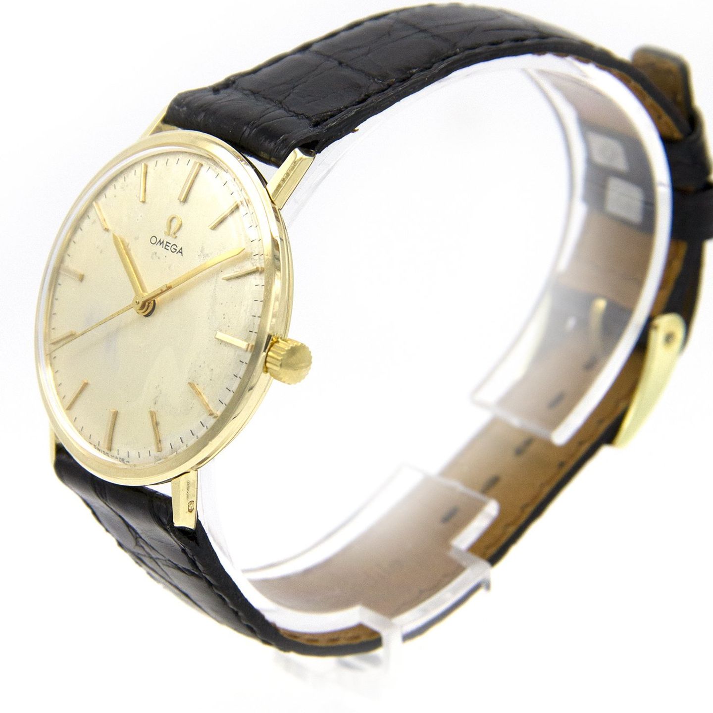 Omega Genève 131026 (Unknown (random serial)) - Grey dial 34 mm Yellow Gold case (4/6)