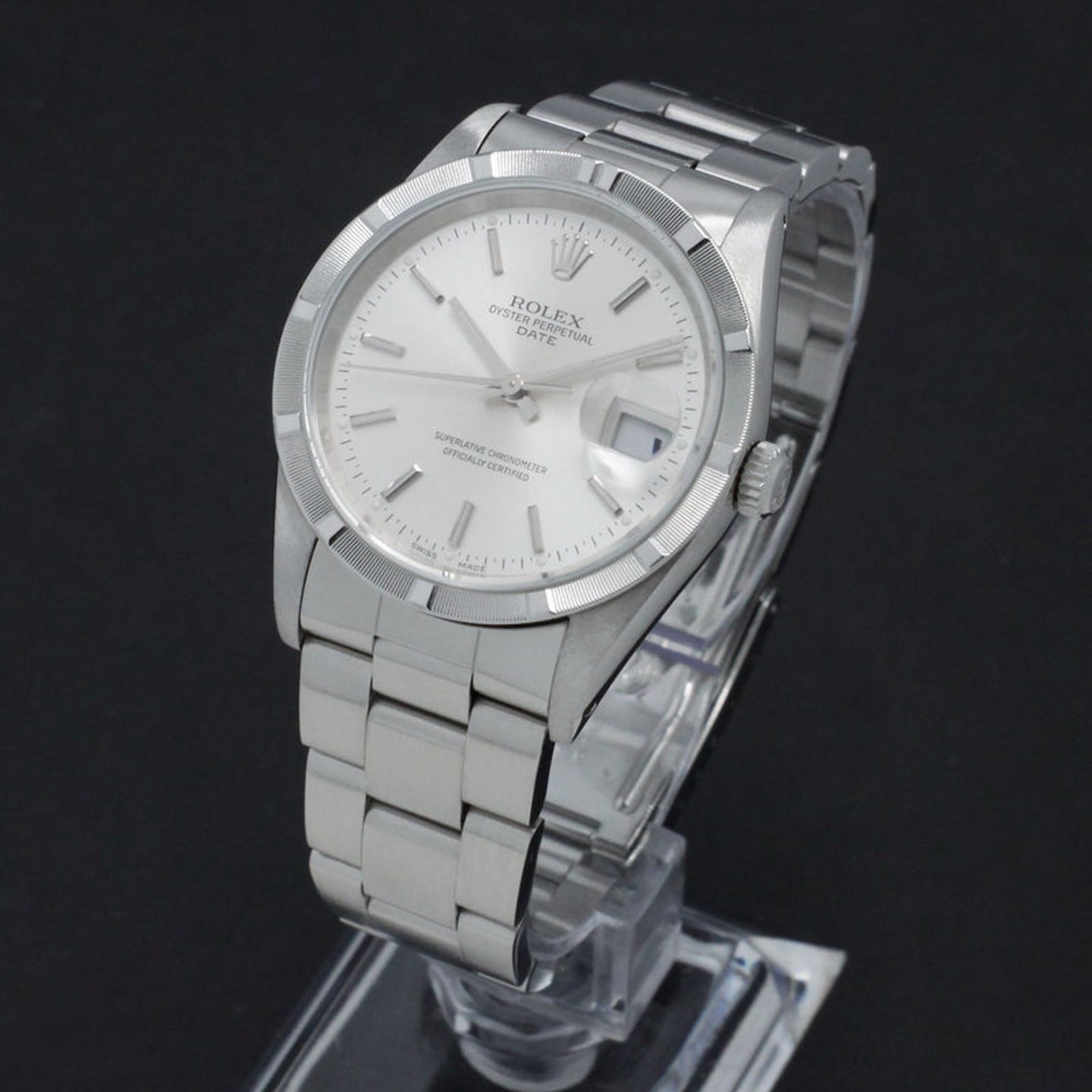 Rolex Oyster Perpetual Date 15210 (1991) - Silver dial 34 mm Steel case (4/7)