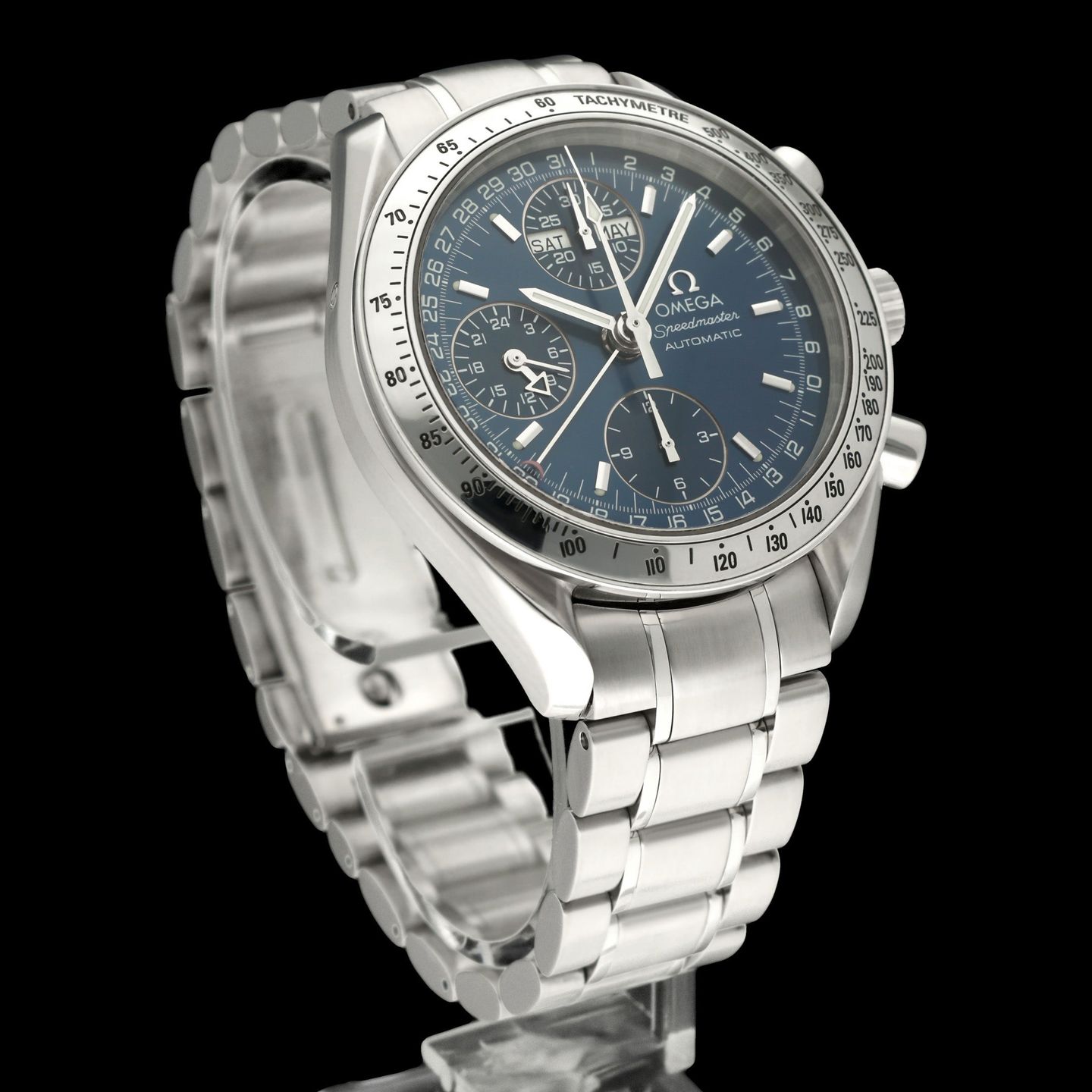 Omega Speedmaster Day Date 3523.80.00 (2000) - Blue dial 39 mm Steel case (4/8)
