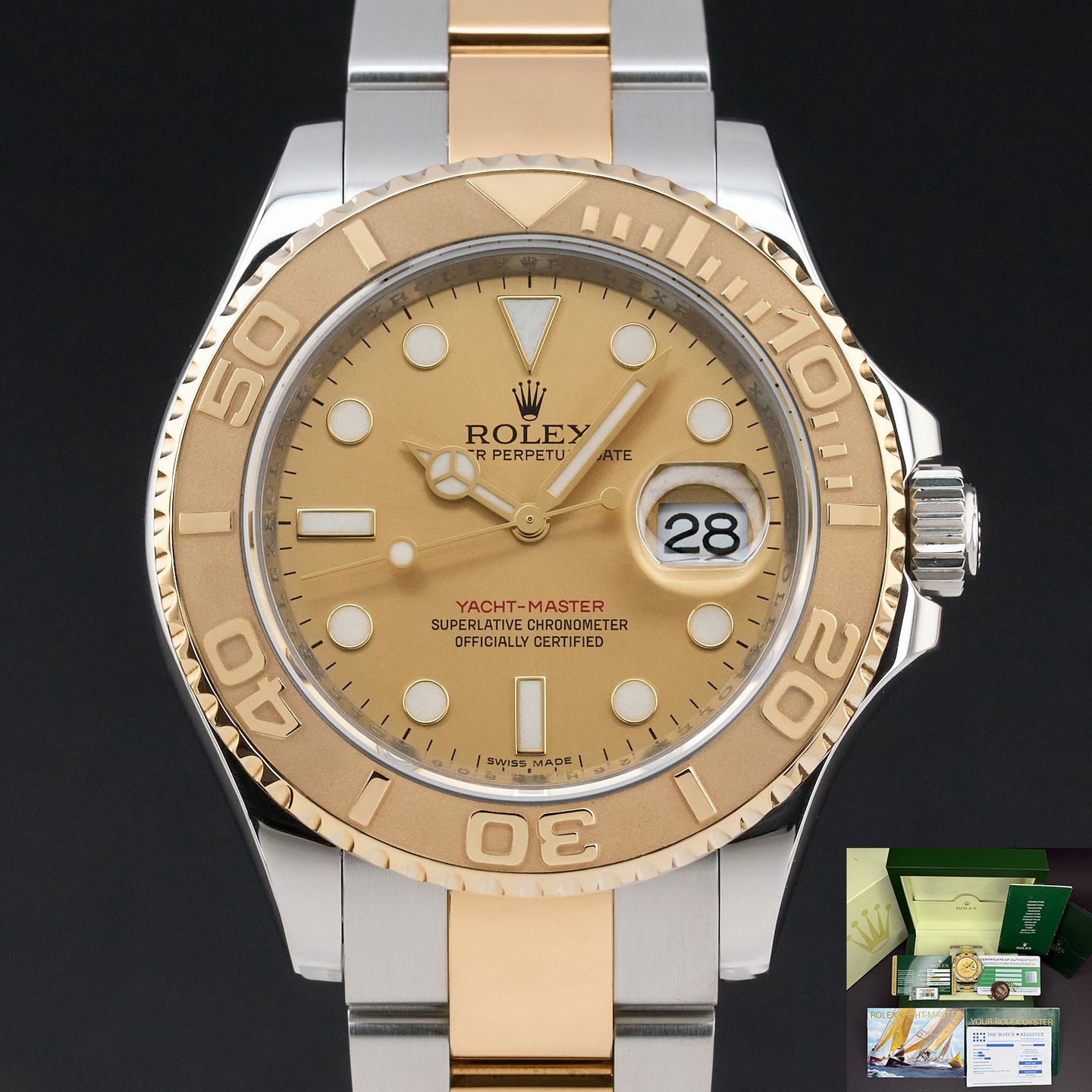 Rolex Yacht-Master 40 16623 (2011) - Champagne dial 40 mm Gold/Steel case (1/8)