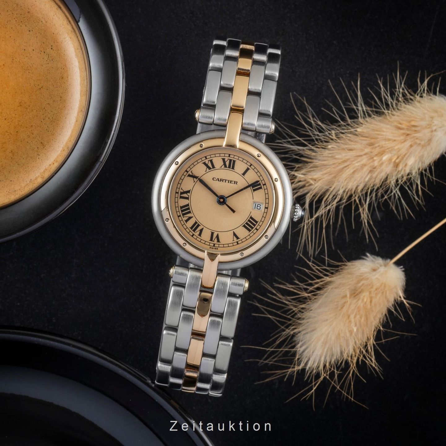 Cartier Cougar 183964 (1990) - Champagne wijzerplaat 30mm Goud/Staal (3/8)
