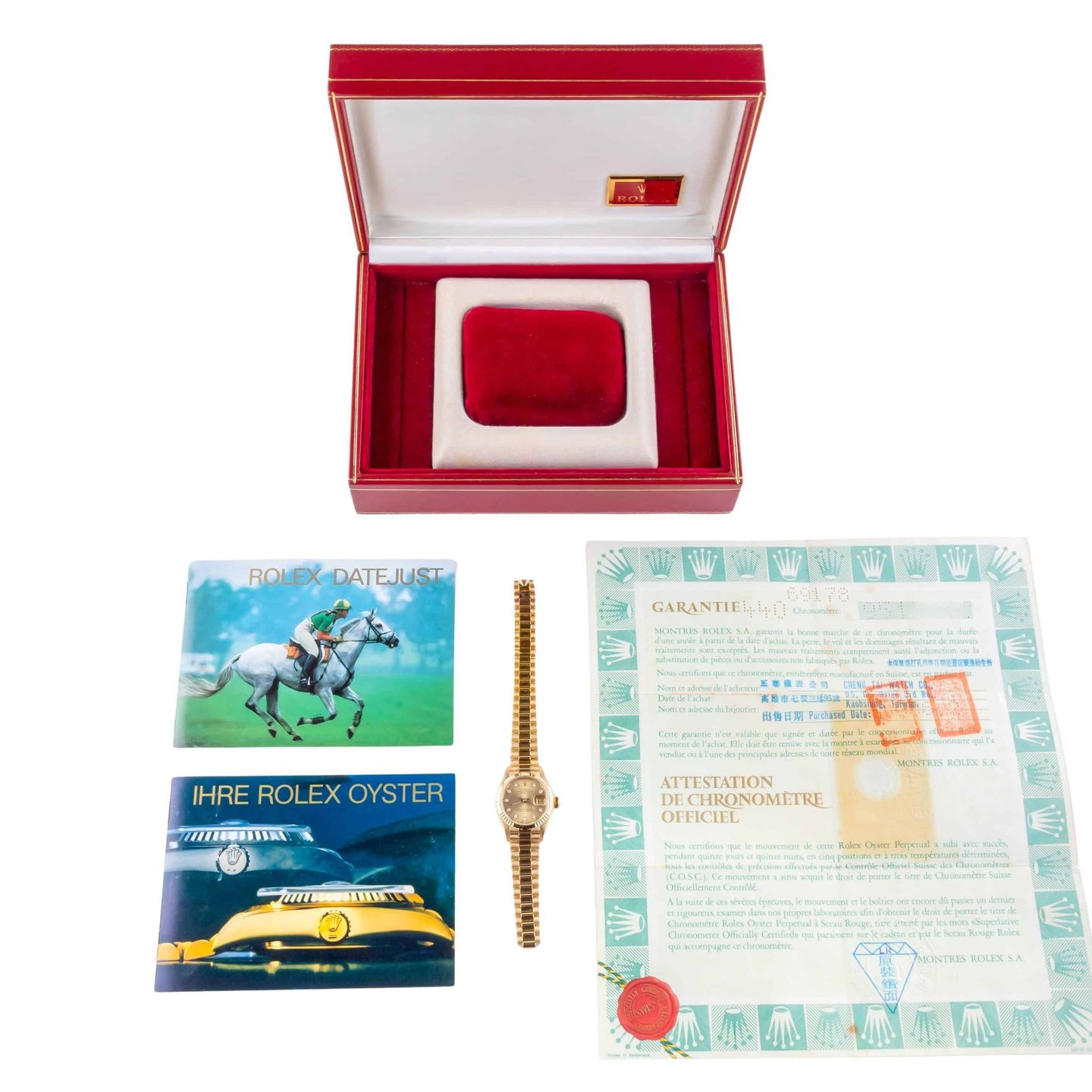 Rolex Lady-Datejust 69178 (1986) - Champagne dial 26 mm Yellow Gold case (8/8)