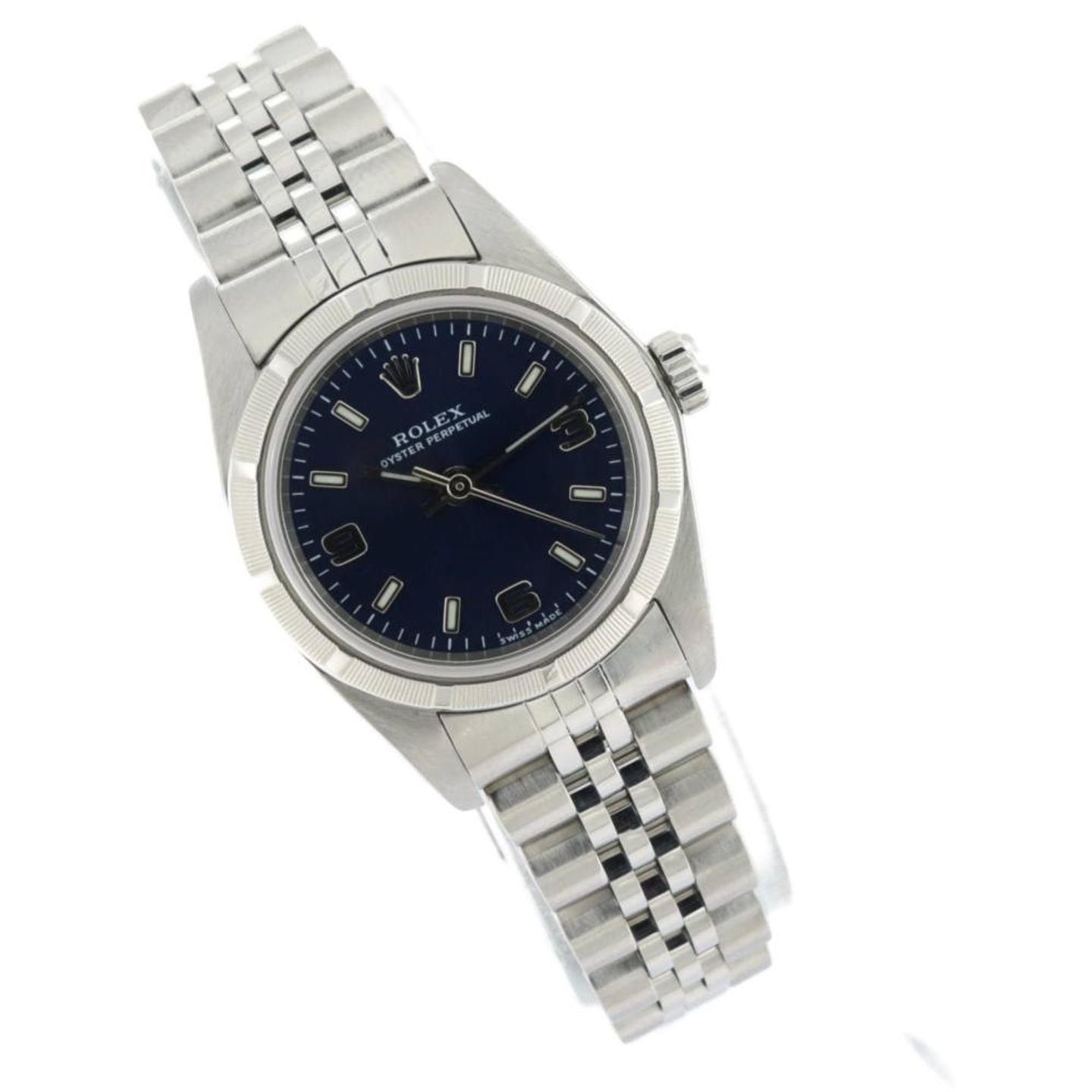 Rolex Oyster Perpetual 76030 (2003) - Blauw wijzerplaat 26mm Staal (1/6)